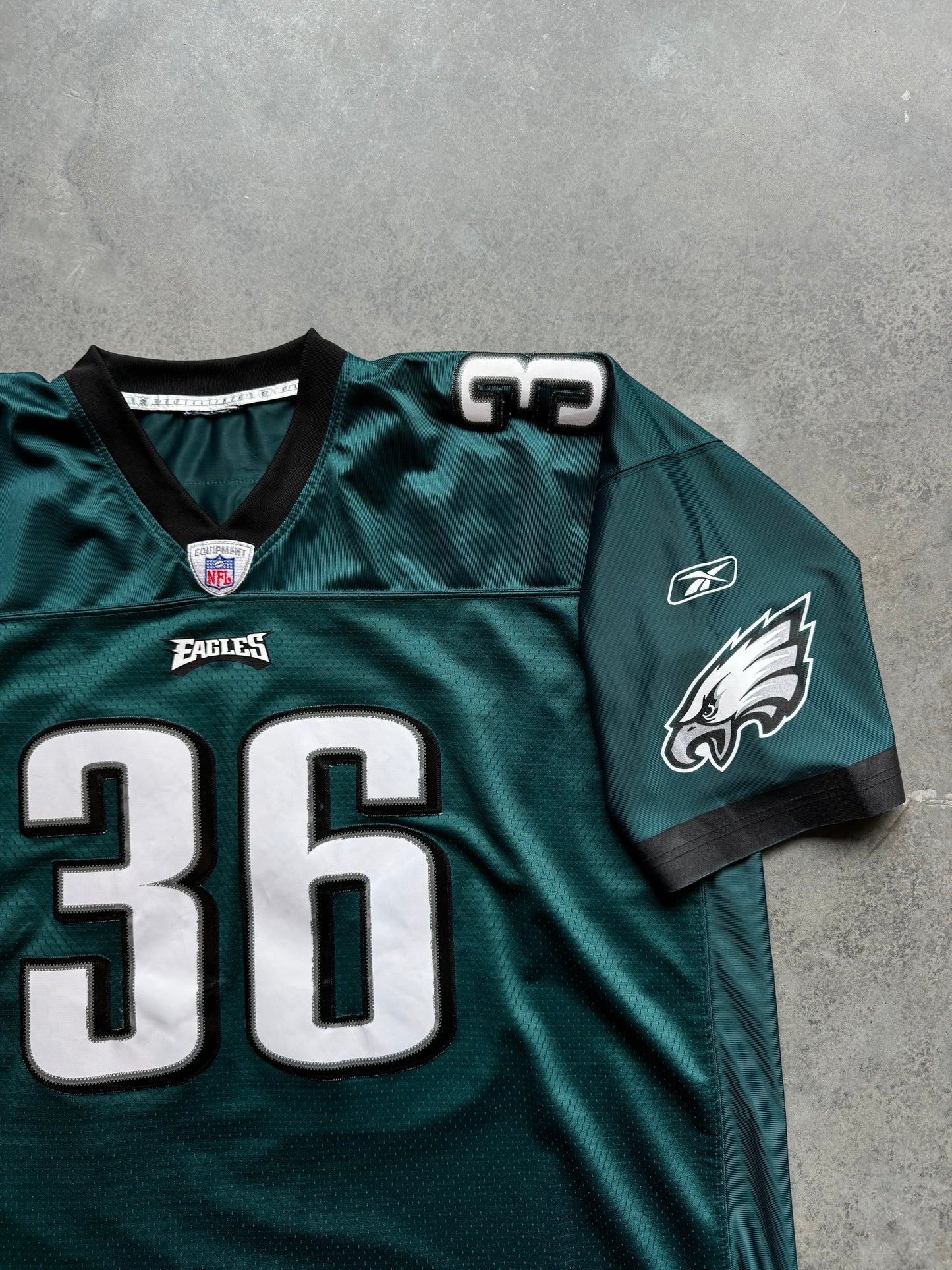 00’s Philadelphia Eagles Brian Westbrook Vintage Midnight Green Reebok Stitched NFL Jersey (XXL)
