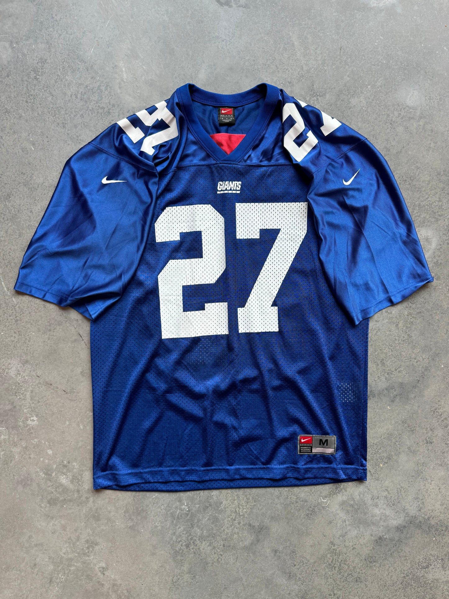 00’s New York Giants Ron Dayne Vintage Blue Nike NFL Jersey (Medium)