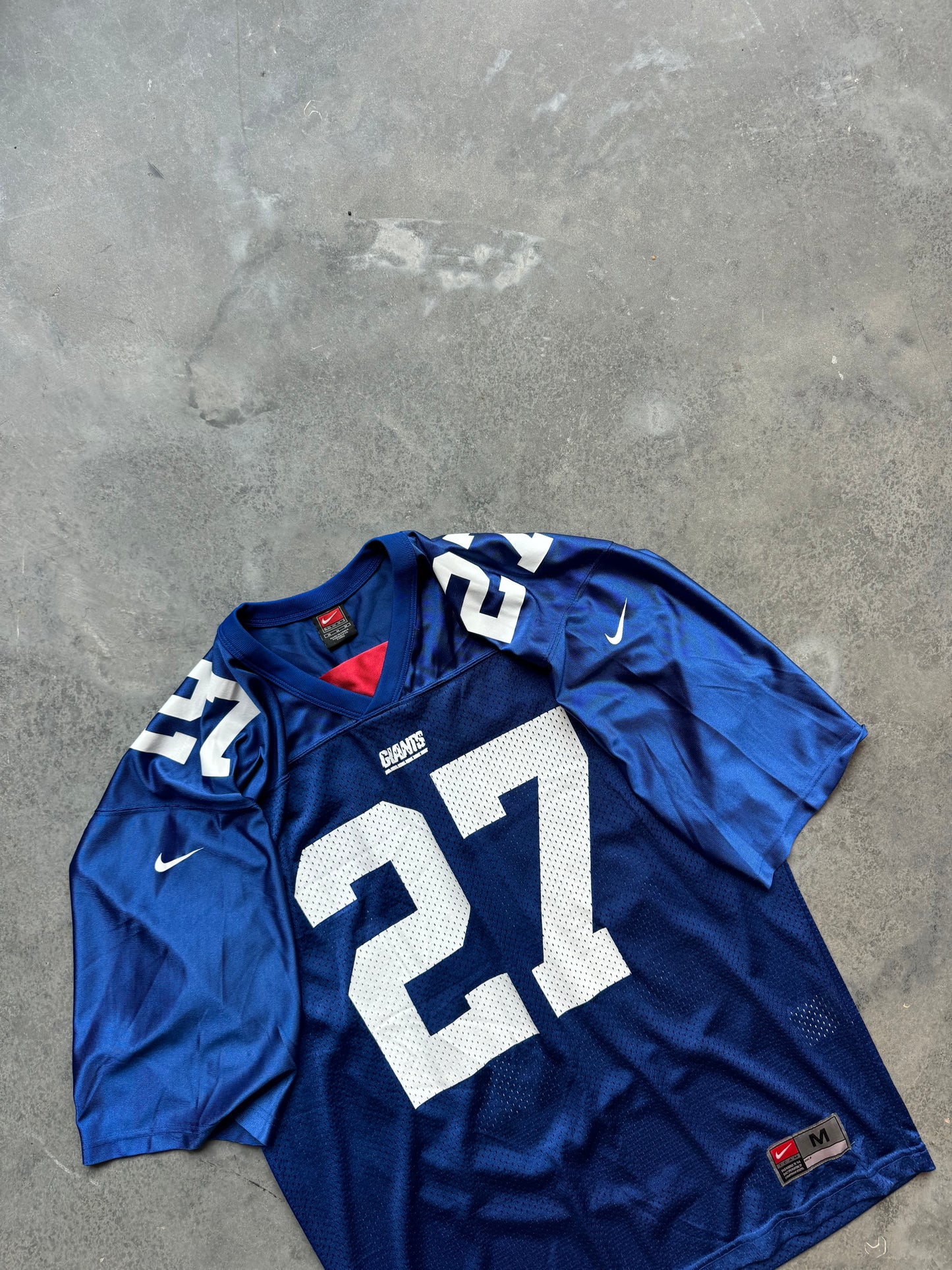 00’s New York Giants Ron Dayne Vintage Blue Nike NFL Jersey (Medium)