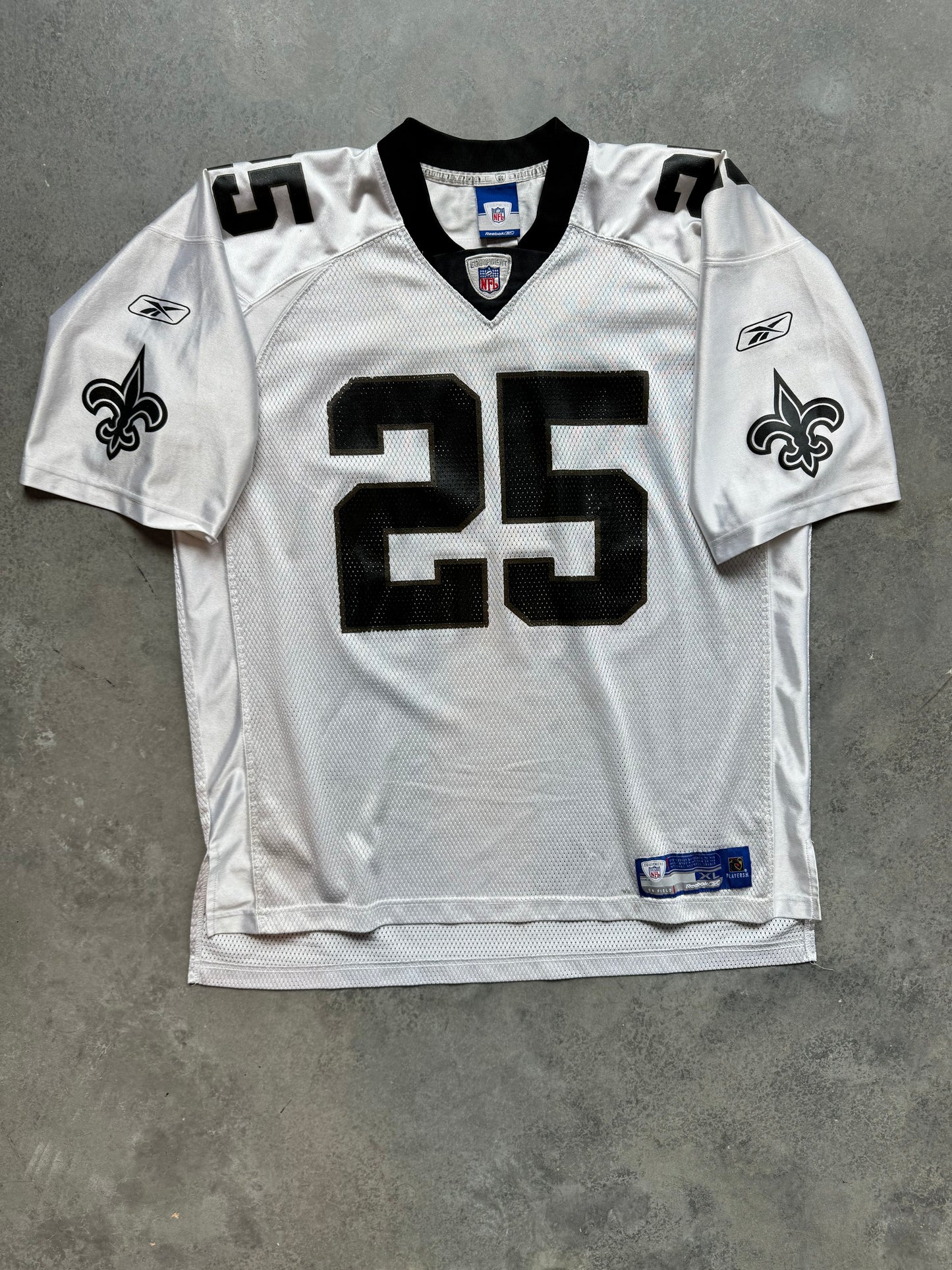 00’s New Orleans Saints Reggie Bush Vintage White Reebok NFL Jersey (XL)