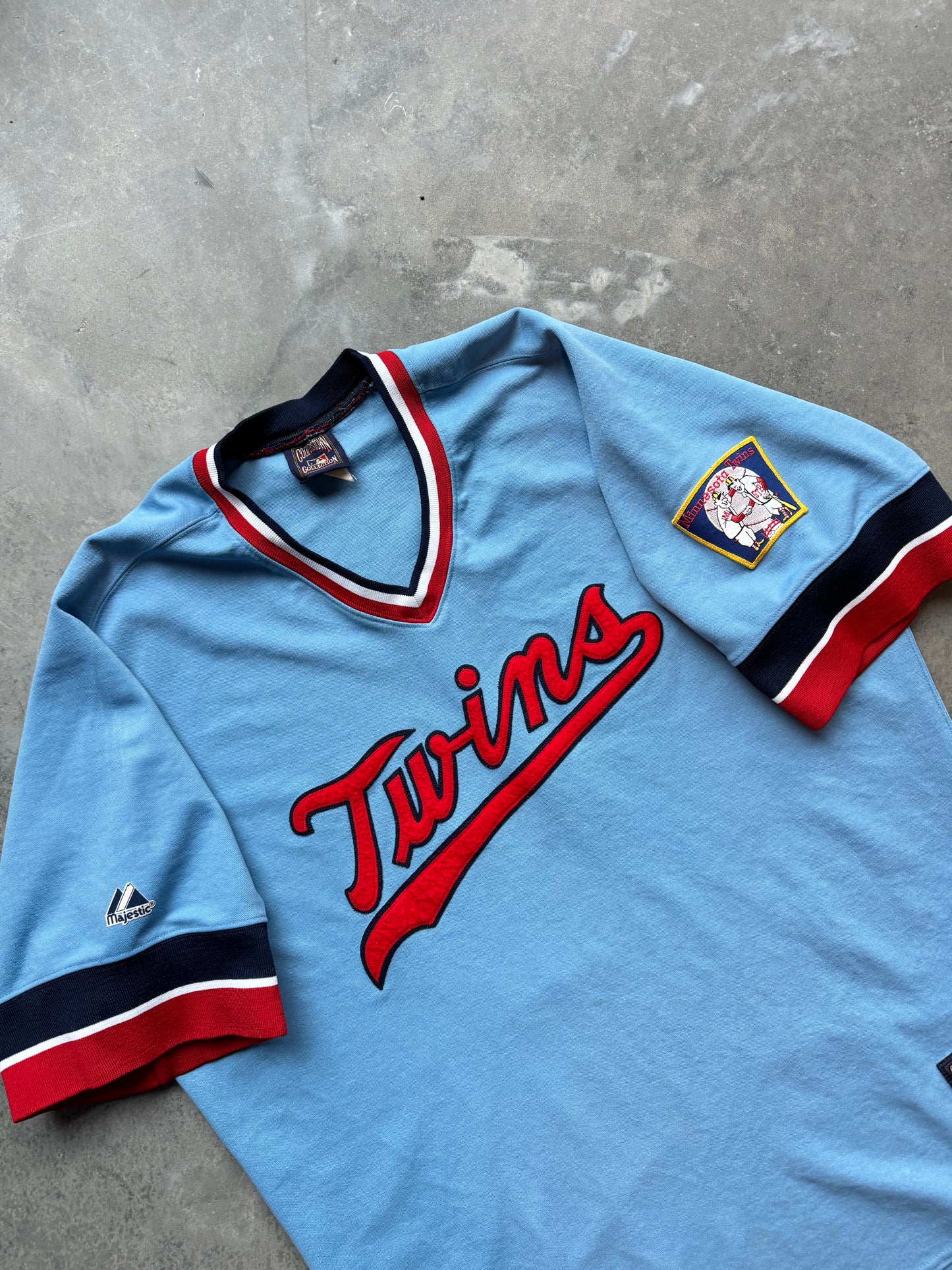 00’s Minnesota Twins Vintage Majestic Light Blue Embroidered MLB Throwback Jersey (XXL)