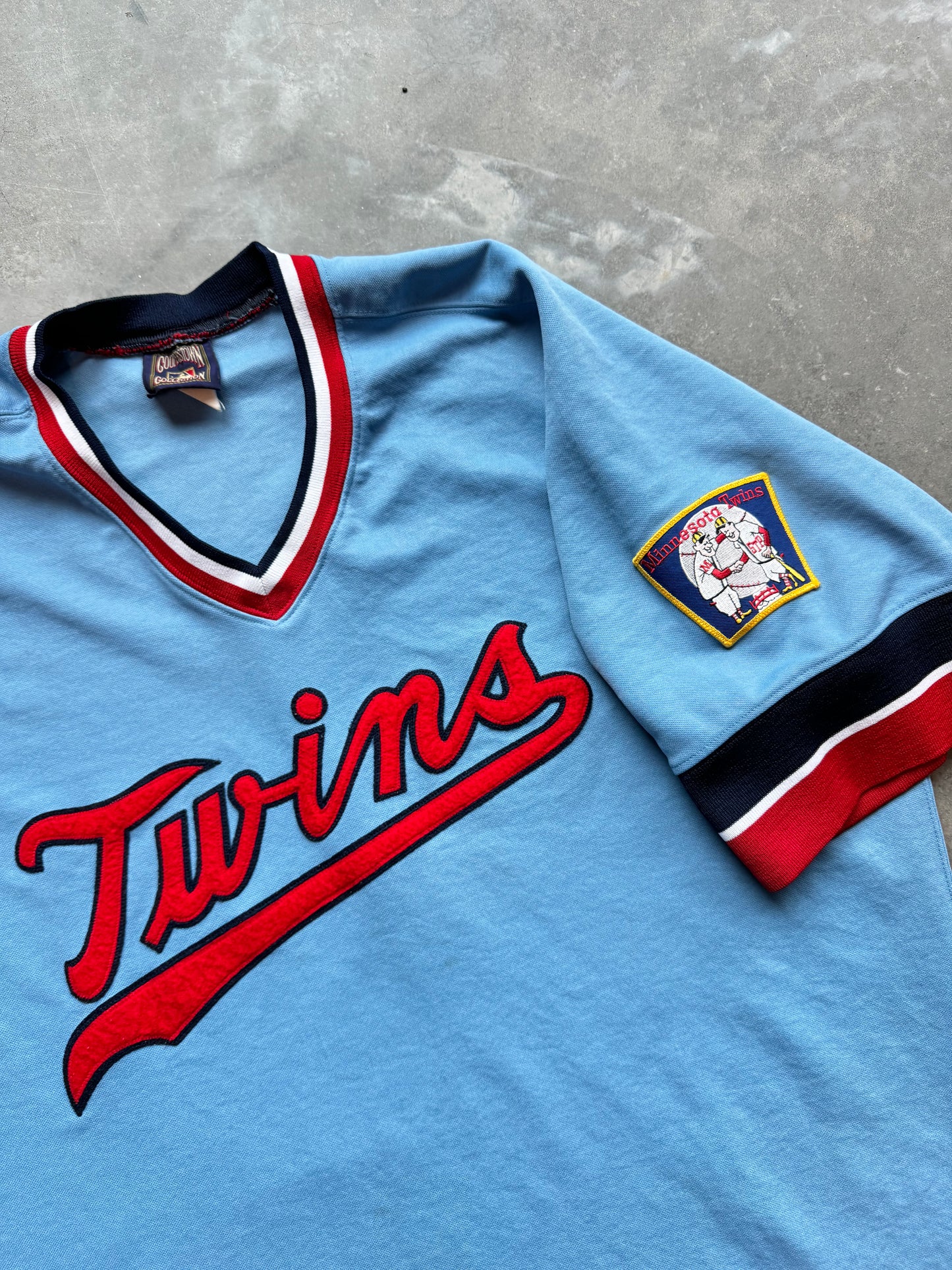 00’s Minnesota Twins Vintage Majestic Light Blue Embroidered MLB Throwback Jersey (XXL)