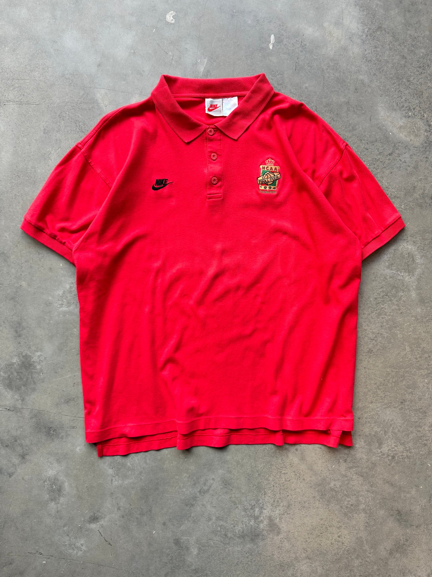 1994 Charlotte NCAA Final Four Red Nike College Basketball Polo Collared Shirt (XL)