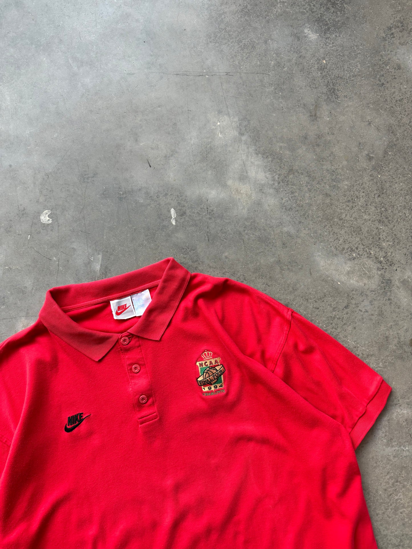 1994 Charlotte NCAA Final Four Red Nike College Basketball Polo Collared Shirt (XL)