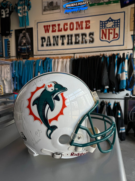 90’s Miami Dolphins Vintage White Riddell VSR-4 Full Size NFL Helmet - Autographed