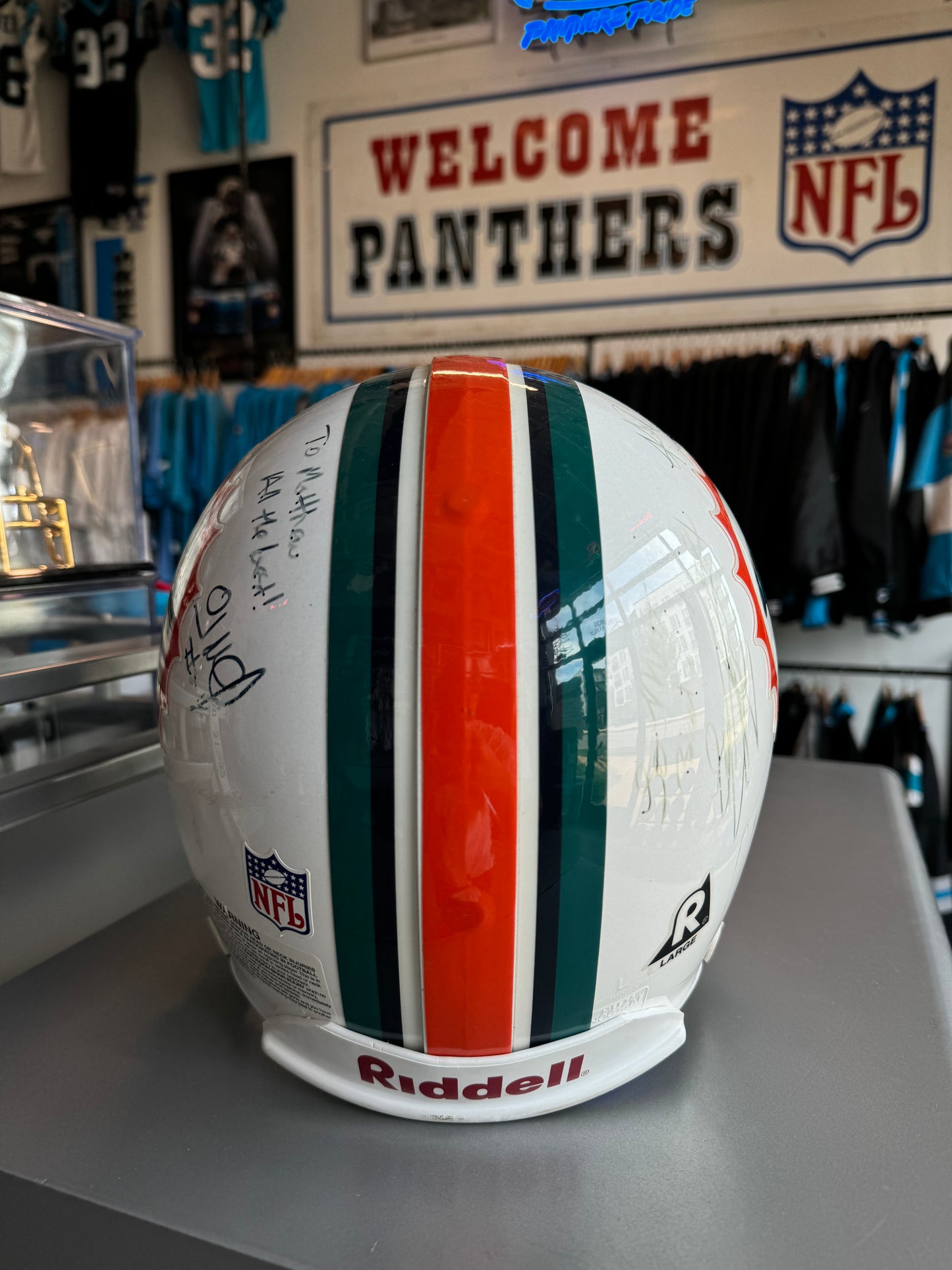90’s Miami Dolphins Vintage White Riddell VSR-4 Full Size NFL Helmet - Autographed