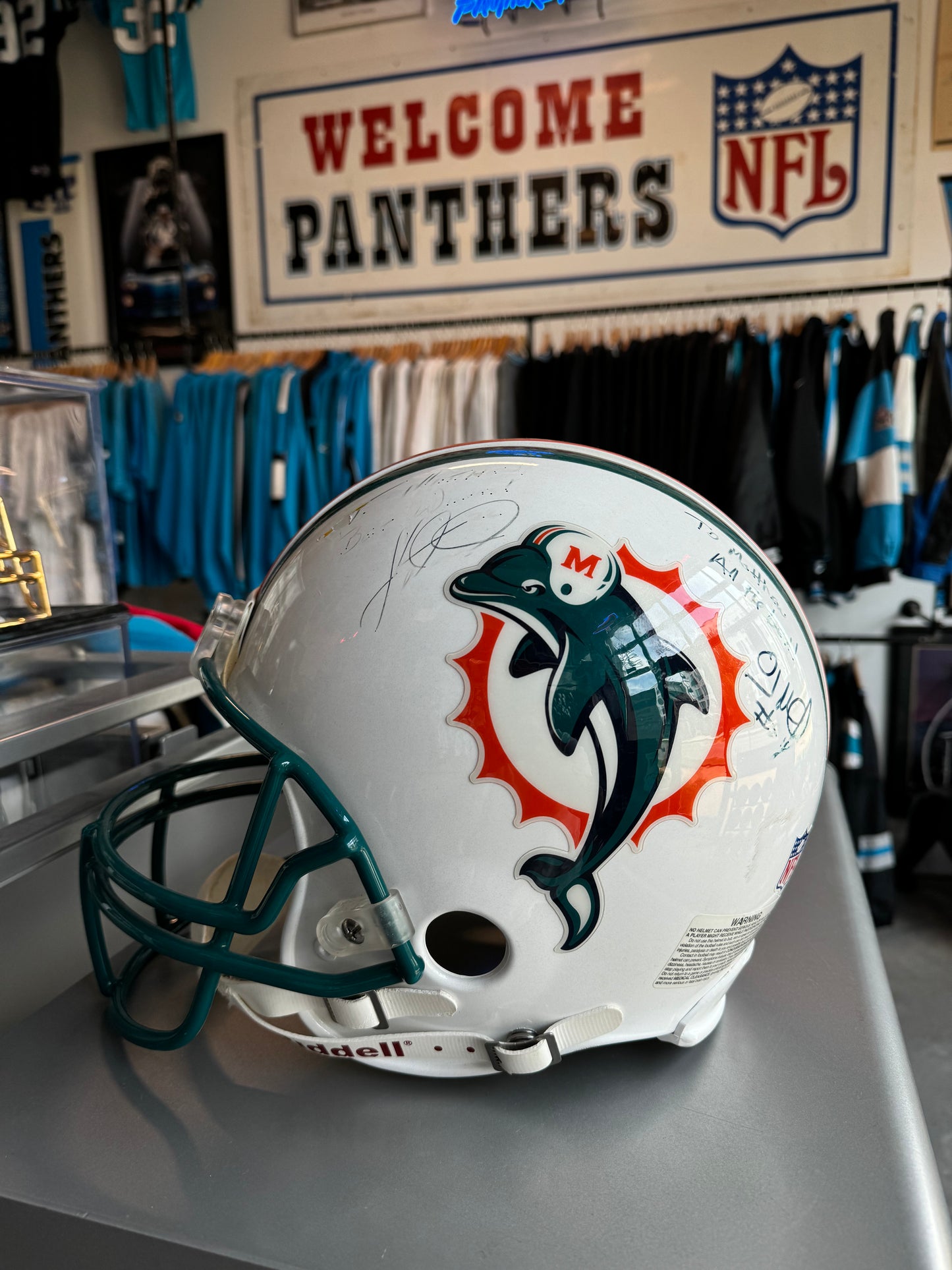 90’s Miami Dolphins Vintage White Riddell VSR-4 Full Size NFL Helmet - Autographed