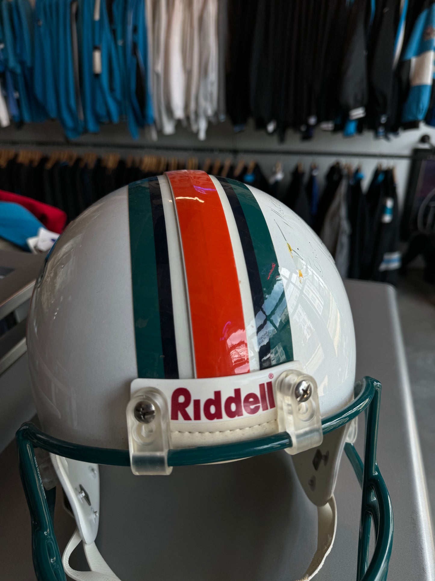 90’s Miami Dolphins Vintage White Riddell VSR-4 Full Size NFL Helmet - Autographed