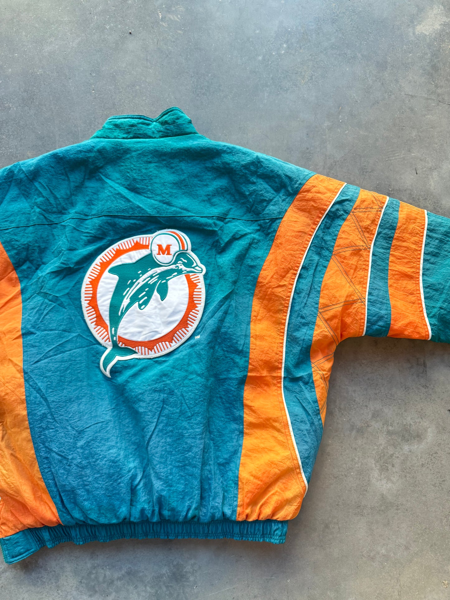 90’s Miami Dolphins Vintage Teal Starter Half Zip NFL Puffer Jacket (XXL)