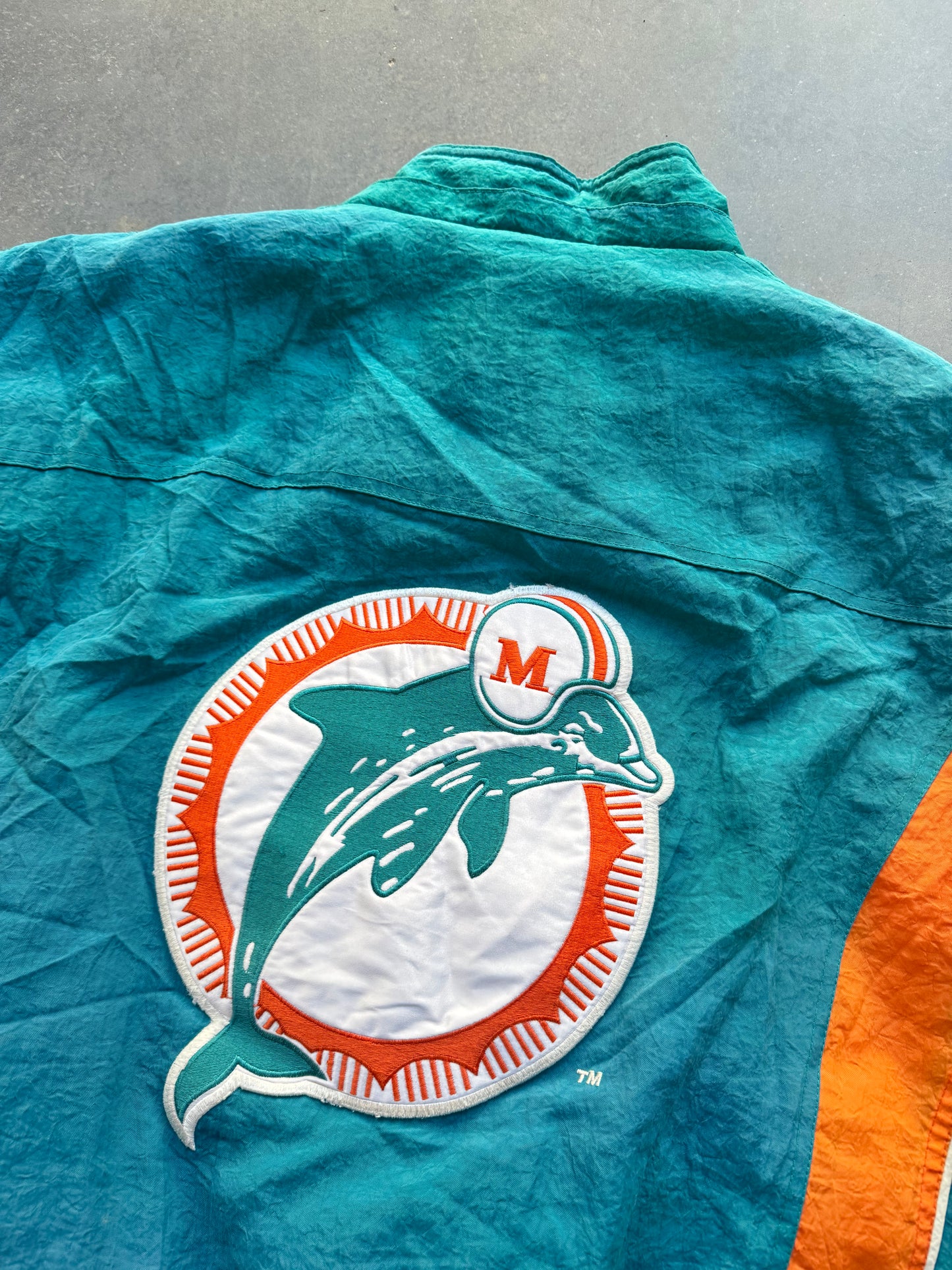 90’s Miami Dolphins Vintage Teal Starter Half Zip NFL Puffer Jacket (XXL)