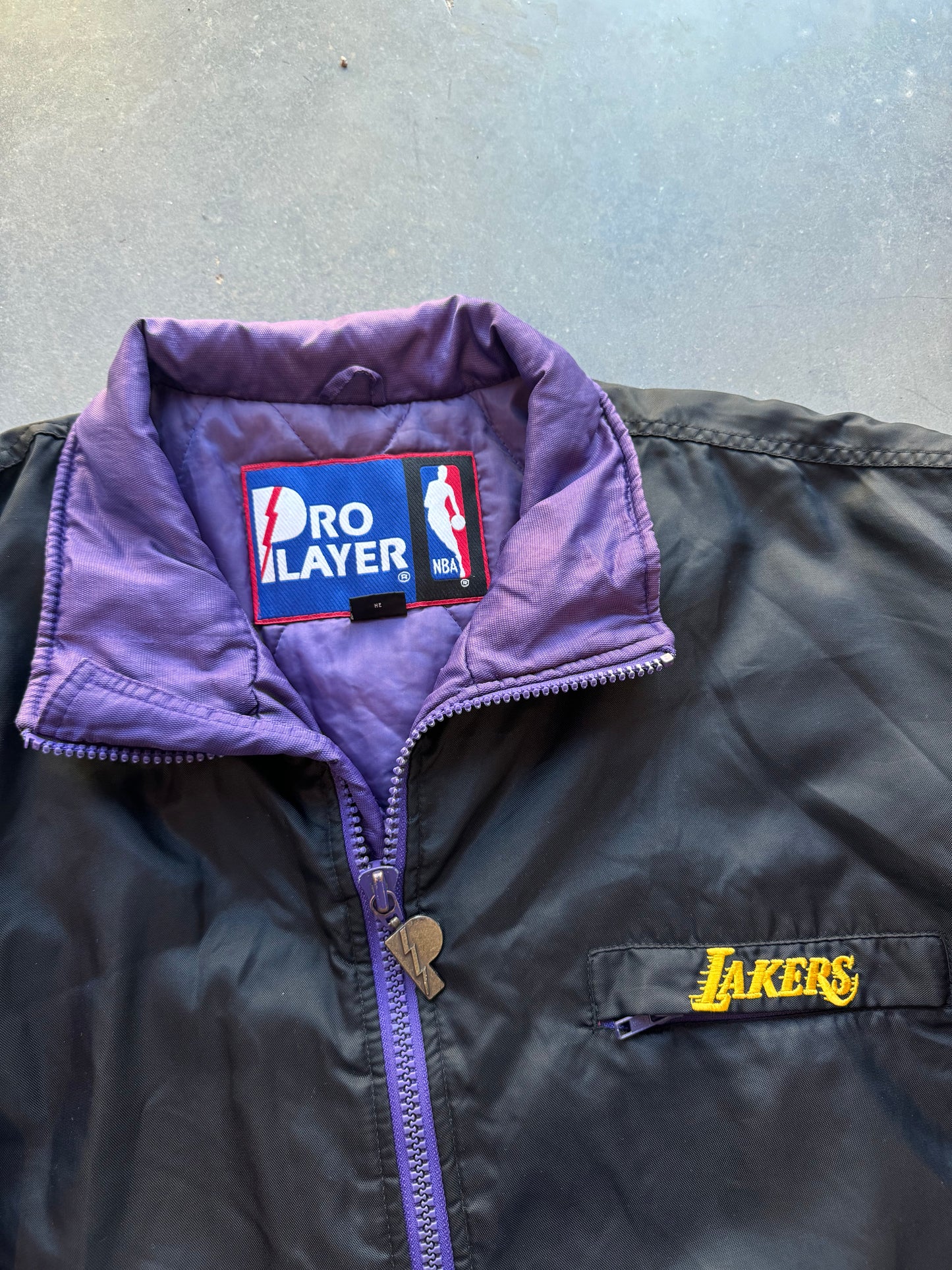 90’s Los Angeles Lakers Vintage Black Pro Player NBA Jacket (XL)