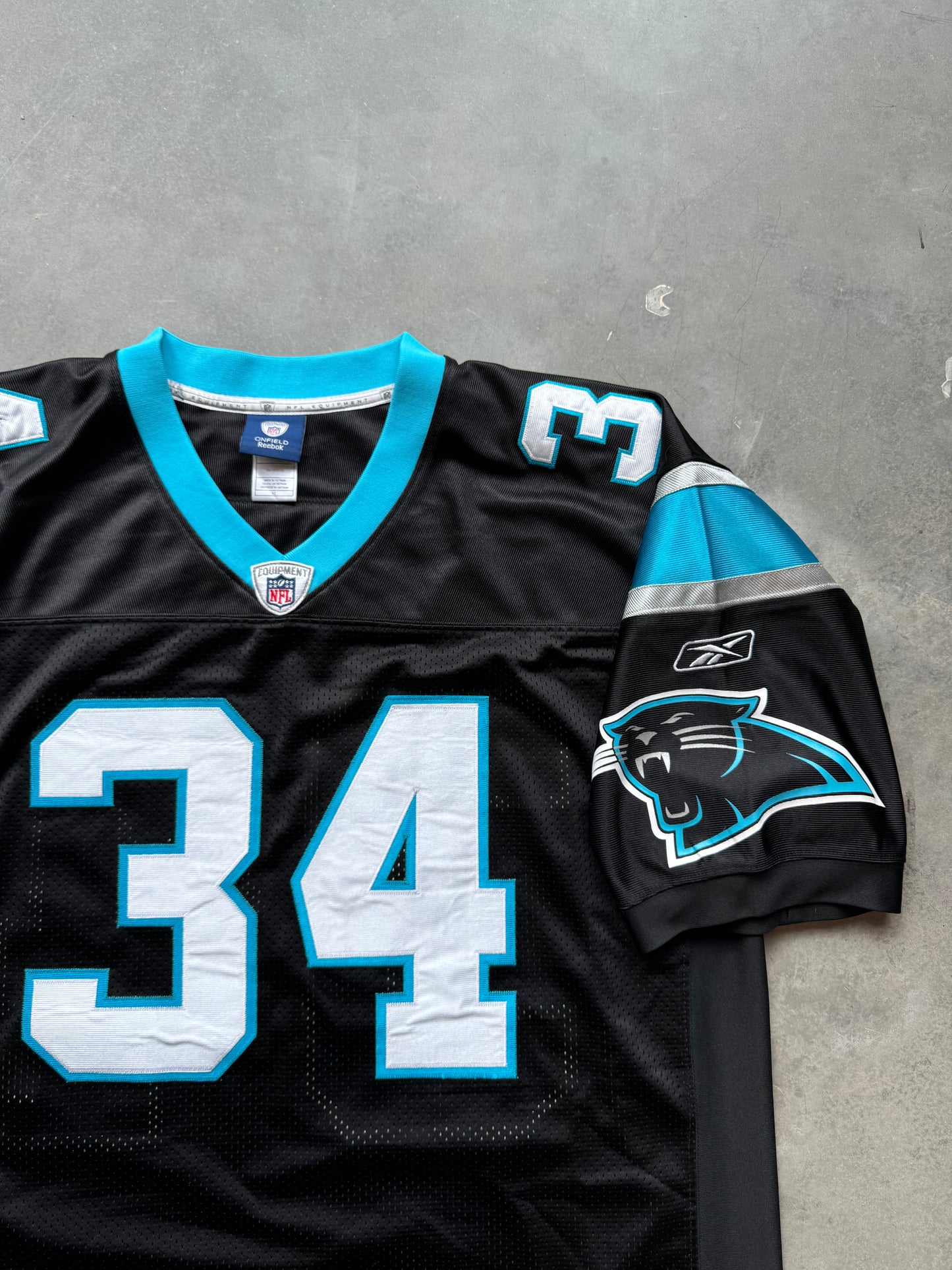 00’s Carolina Panthers DeAngelo Williams Vintage Black Reebok Fully Stitched On Field Authentic NFL Jersey (52/XXL)