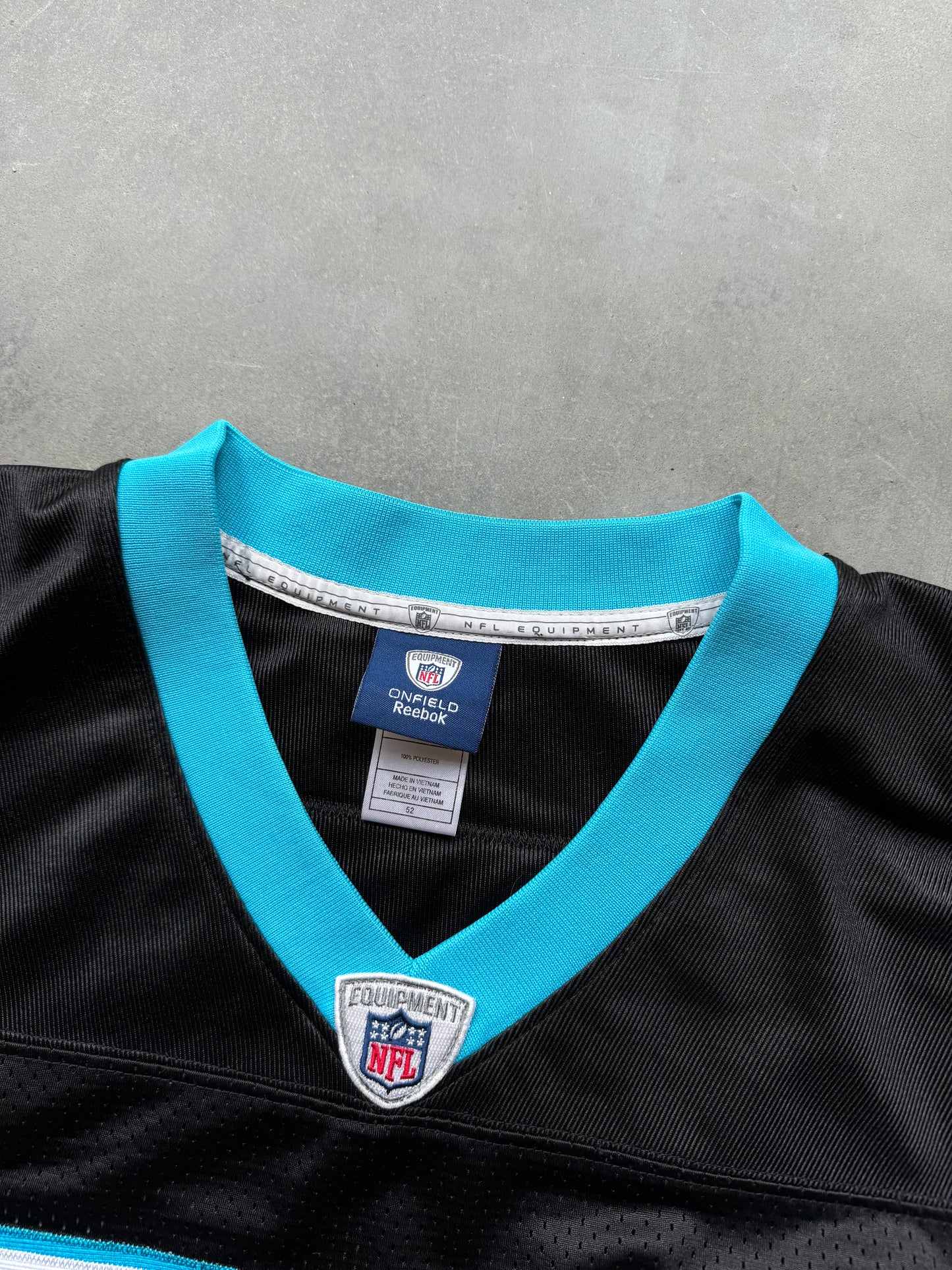 00’s Carolina Panthers DeAngelo Williams Vintage Black Reebok Fully Stitched On Field Authentic NFL Jersey (52/XXL)