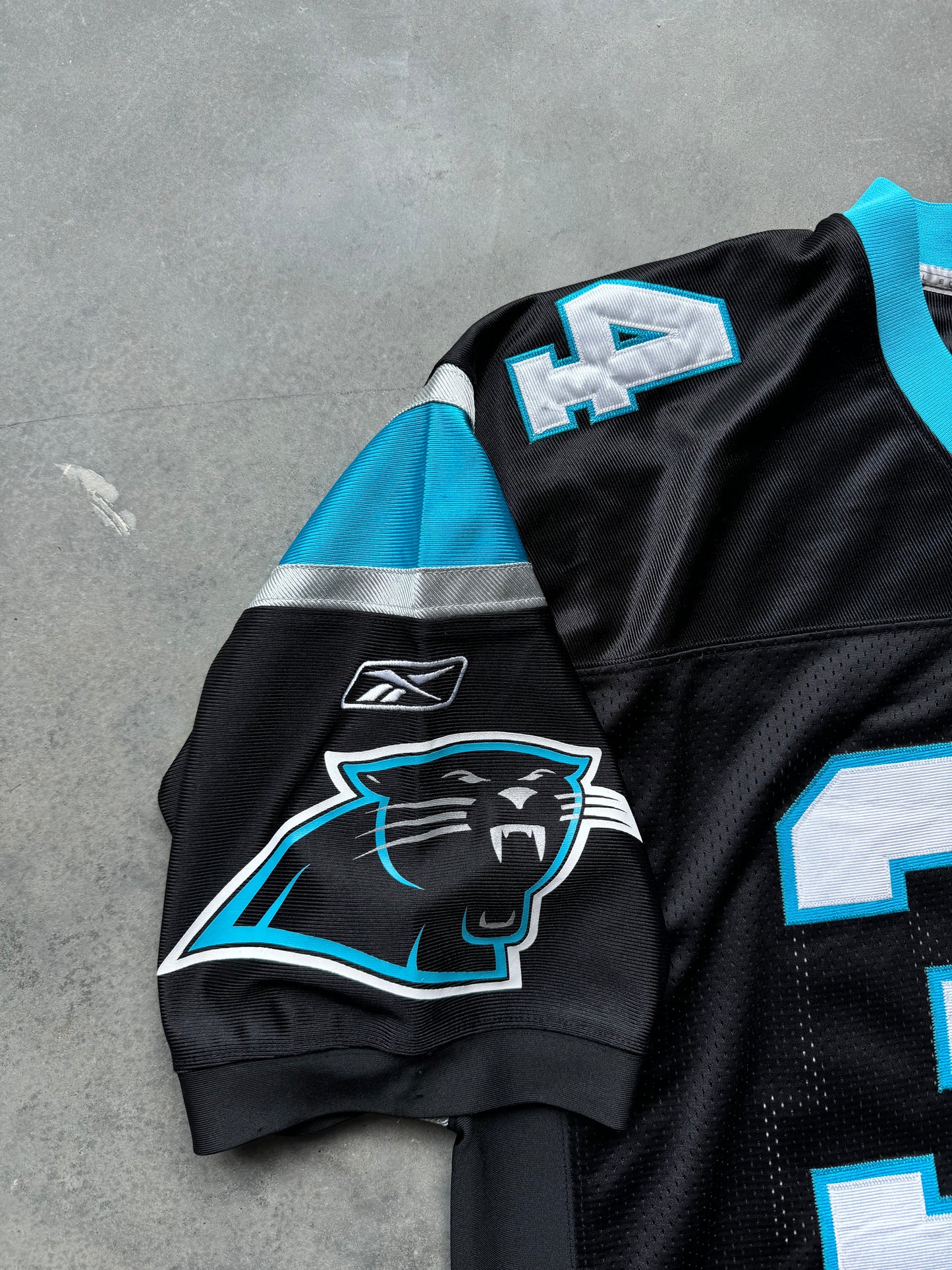 00’s Carolina Panthers DeAngelo Williams Vintage Black Reebok Fully Stitched On Field Authentic NFL Jersey (52/XXL)