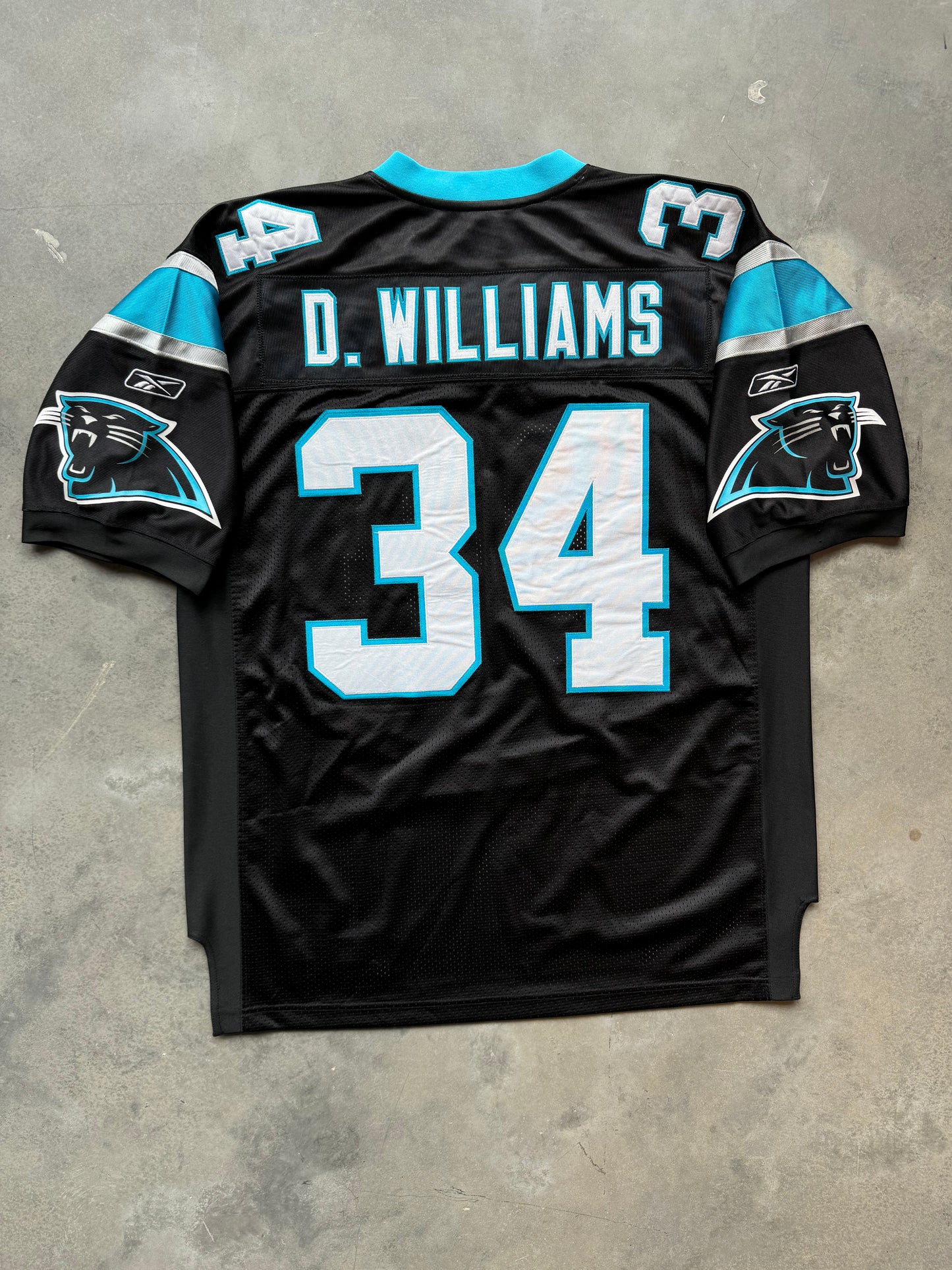 00’s Carolina Panthers DeAngelo Williams Vintage Black Reebok Fully Stitched On Field Authentic NFL Jersey (52/XXL)