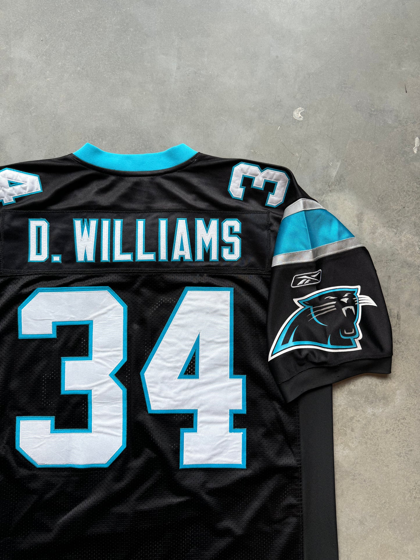 00’s Carolina Panthers DeAngelo Williams Vintage Black Reebok Fully Stitched On Field Authentic NFL Jersey (52/XXL)