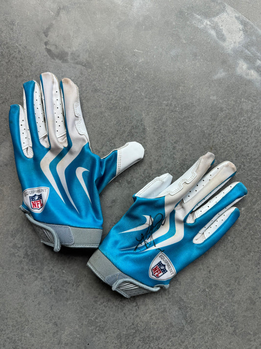 00’s Carolina Panthers Dwayne Jarrett Vintage Nike Game Worn NFL Football Gloves - Autographed