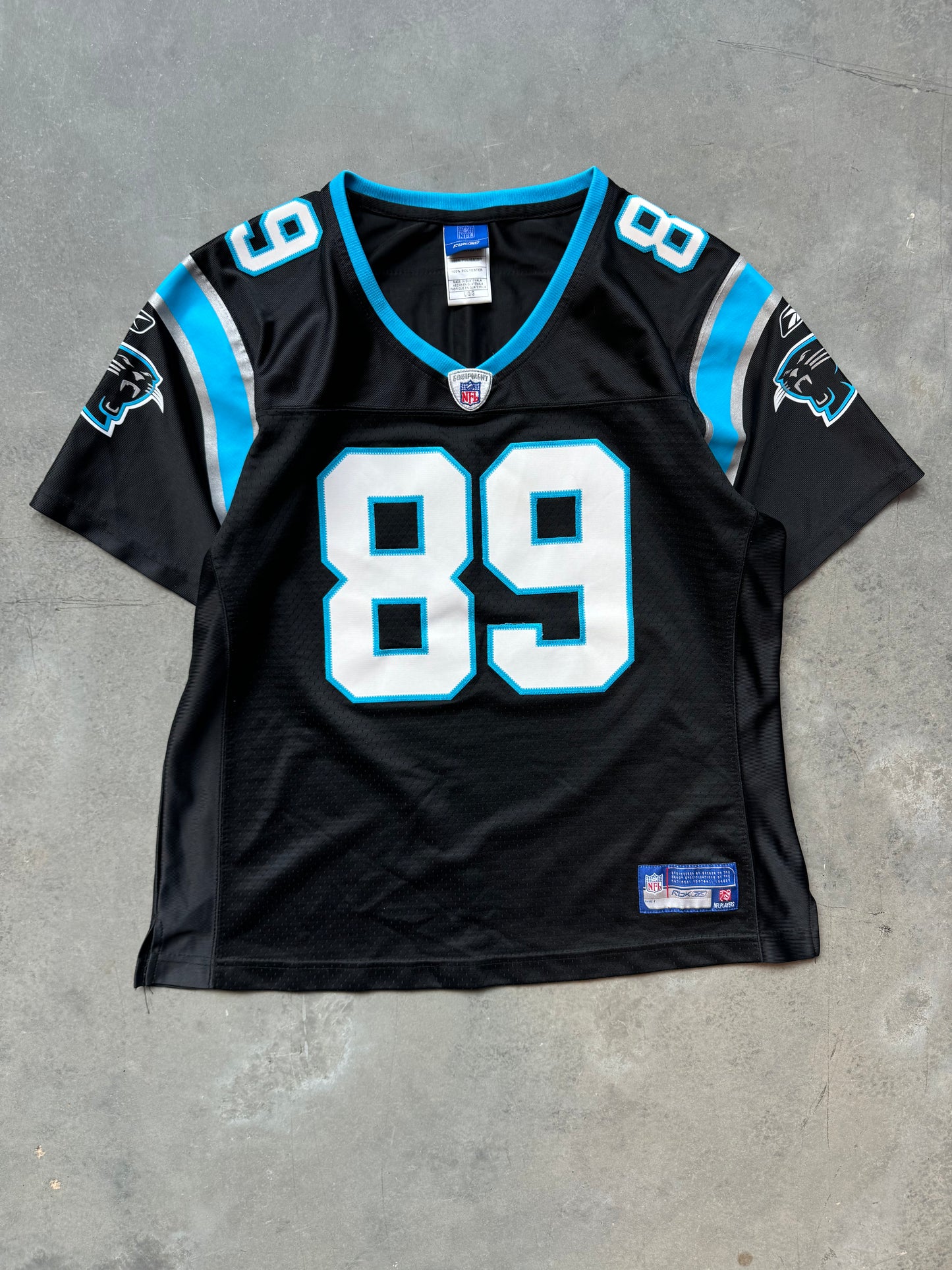 00’s Carolina Panthers Steve Smith Vintage Black Reebok Stitched NFL Jersey (Women’s Large)