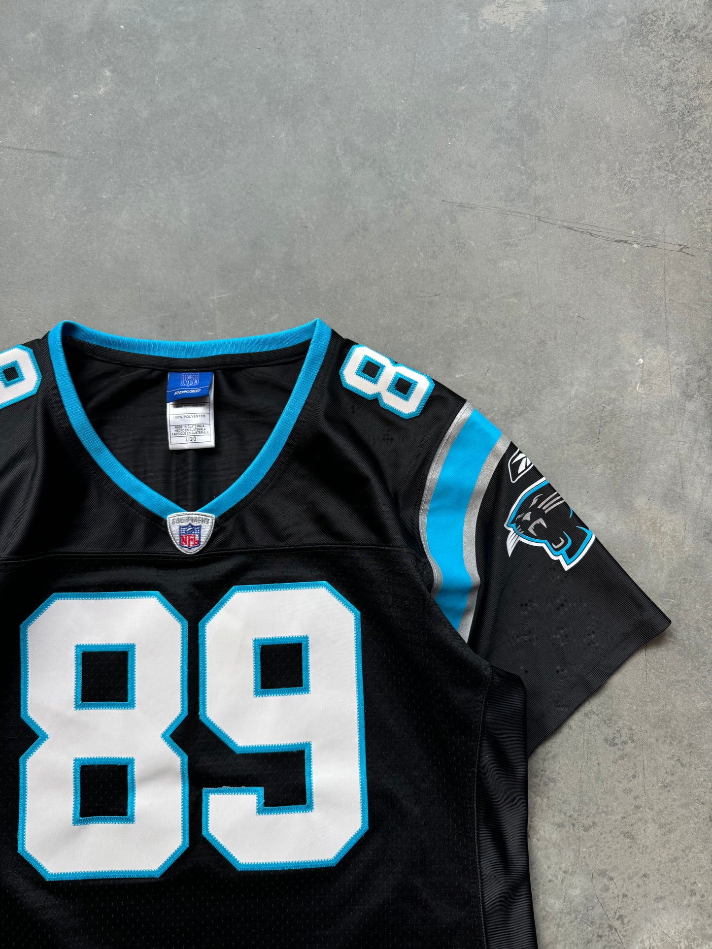 00’s Carolina Panthers Steve Smith Vintage Black Reebok Stitched NFL Jersey (Women’s Large)