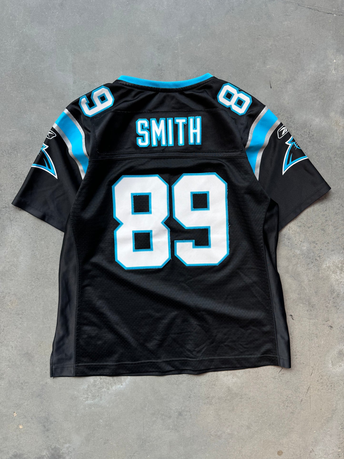 00’s Carolina Panthers Steve Smith Vintage Black Reebok Stitched NFL Jersey (Women’s Large)