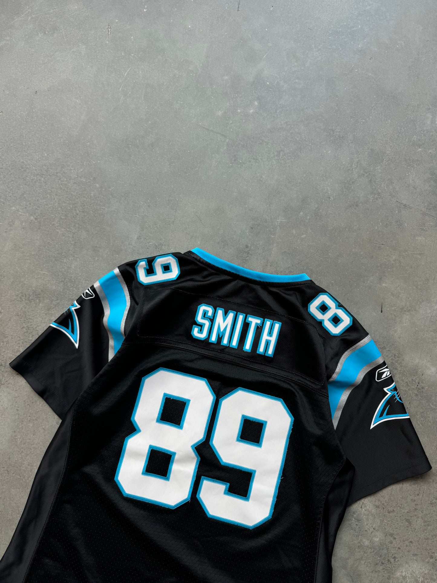 00’s Carolina Panthers Steve Smith Vintage Black Reebok Stitched NFL Jersey (Women’s Large)