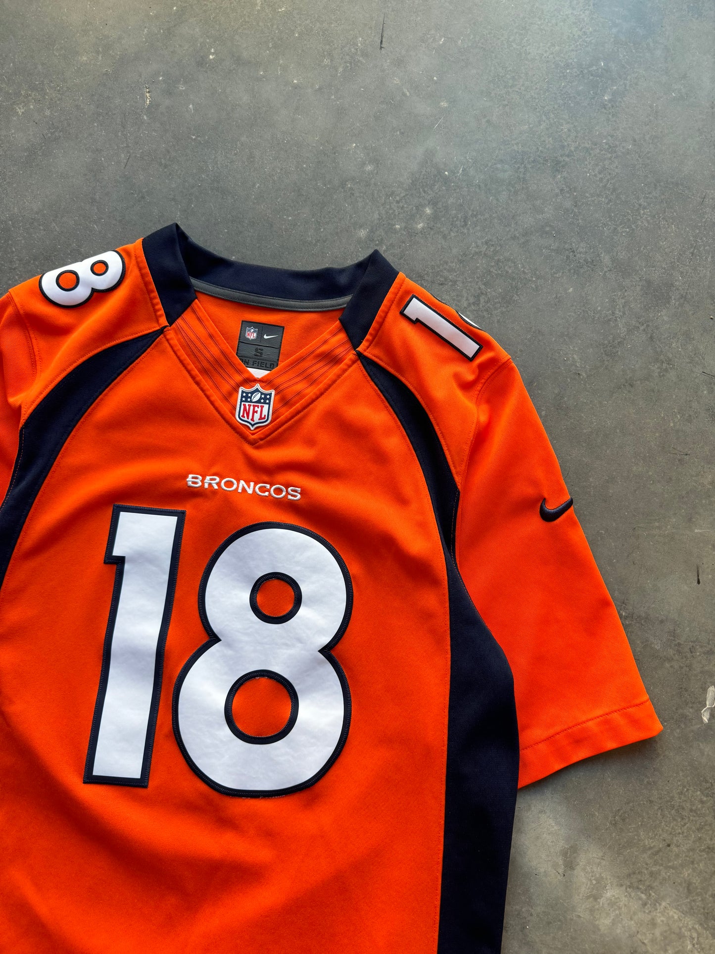 2014 Denver Broncos Peyton Manning Orange Stitched NFL Jersey (Small)