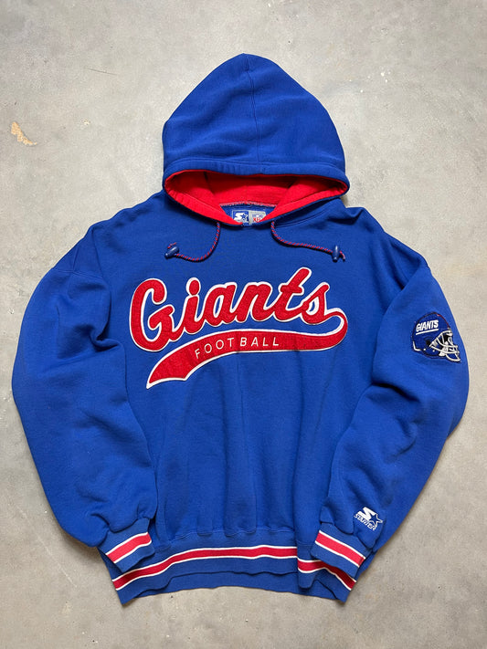 90’s New York Giants Vintage Starter Script Tailsweep NFL Hoodie (Large)