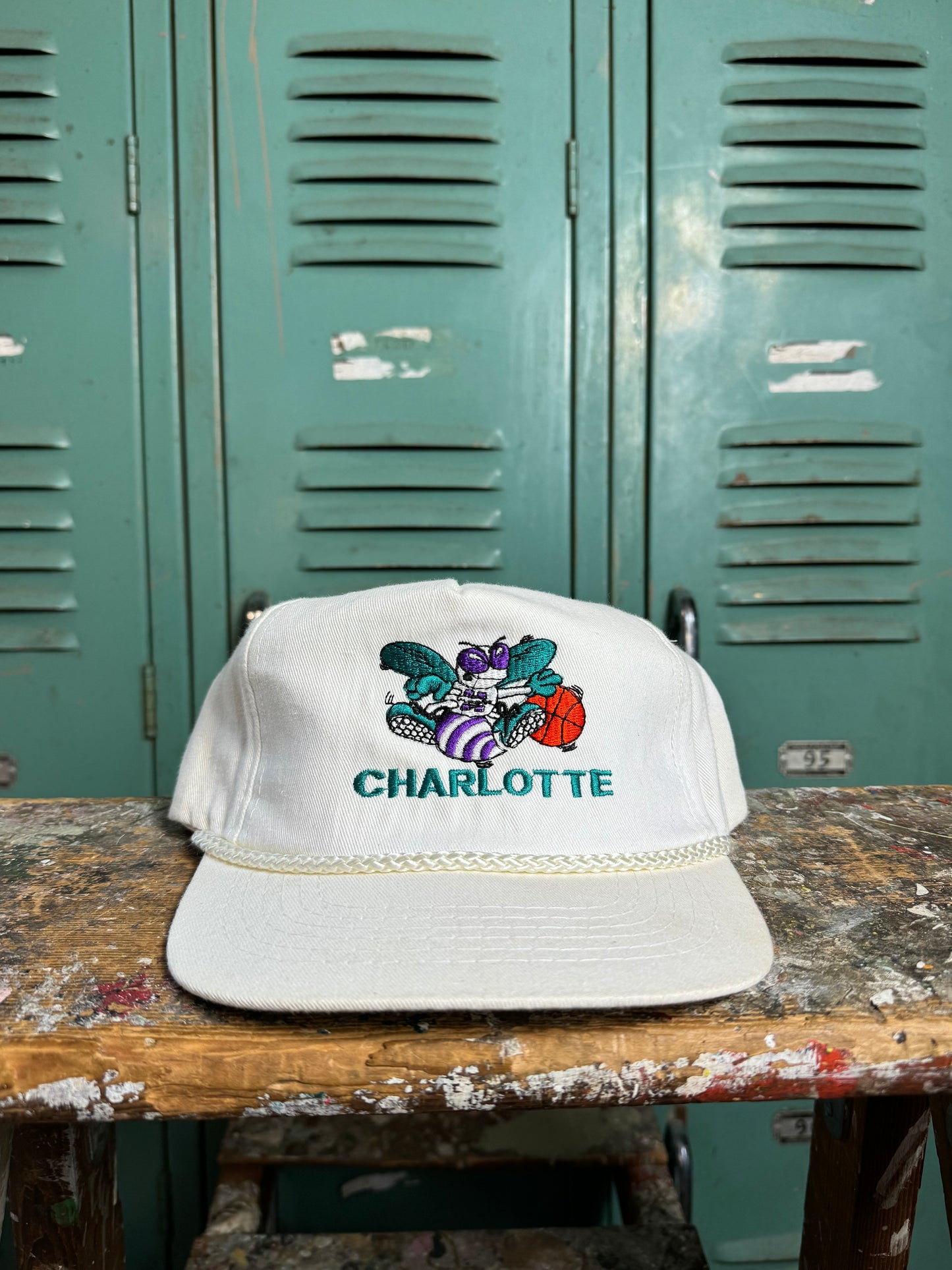 90’s Charlotte Hornets Vintage Rope NBA Snapback Hat (OSFA)