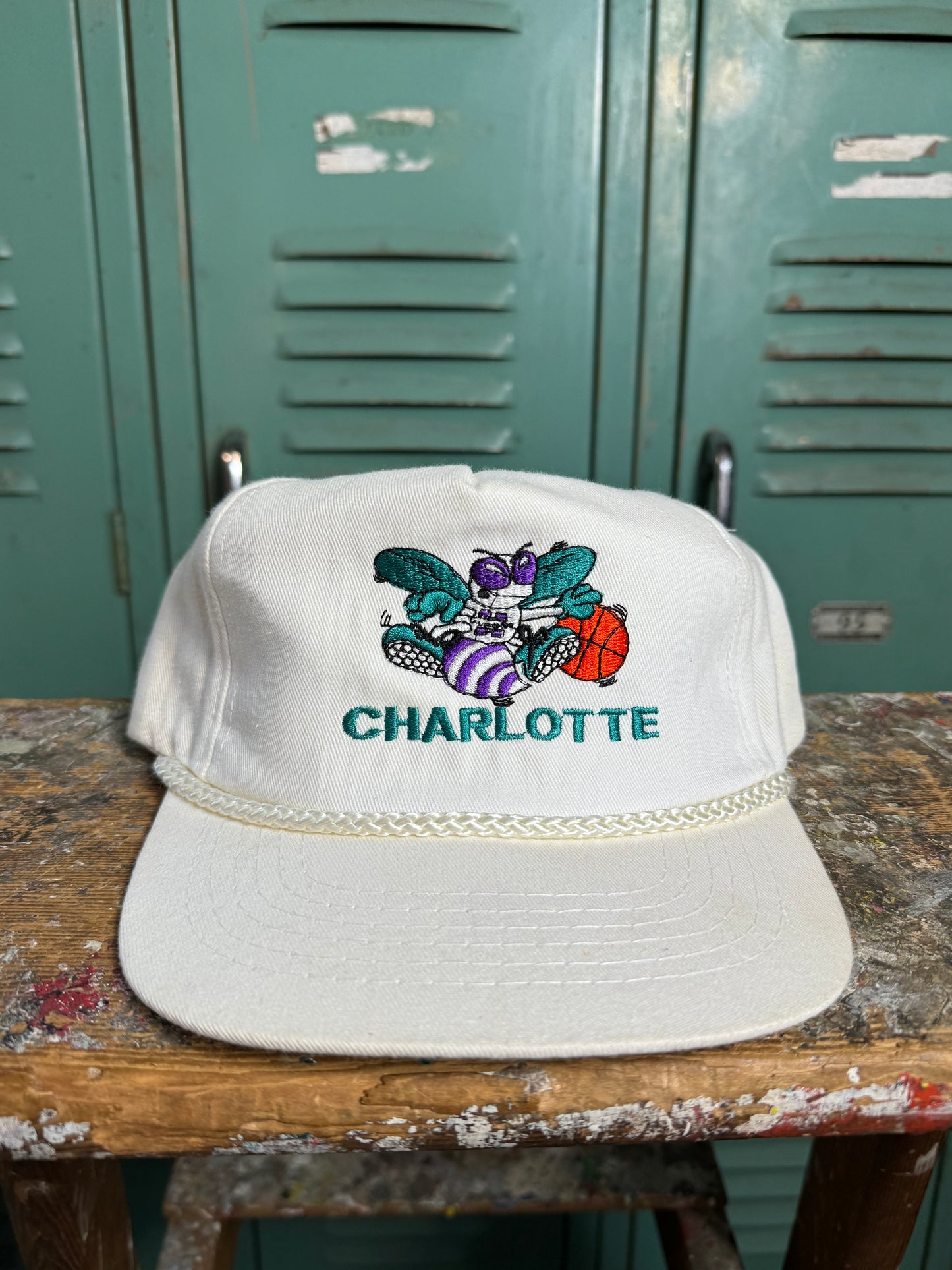 90’s Charlotte Hornets Vintage Rope NBA Snapback Hat (OSFA)