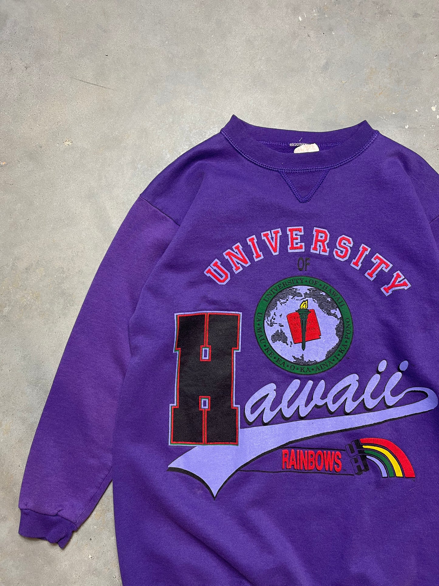 90’s Hawaii Rainbows Vintage College Crewneck (Small)