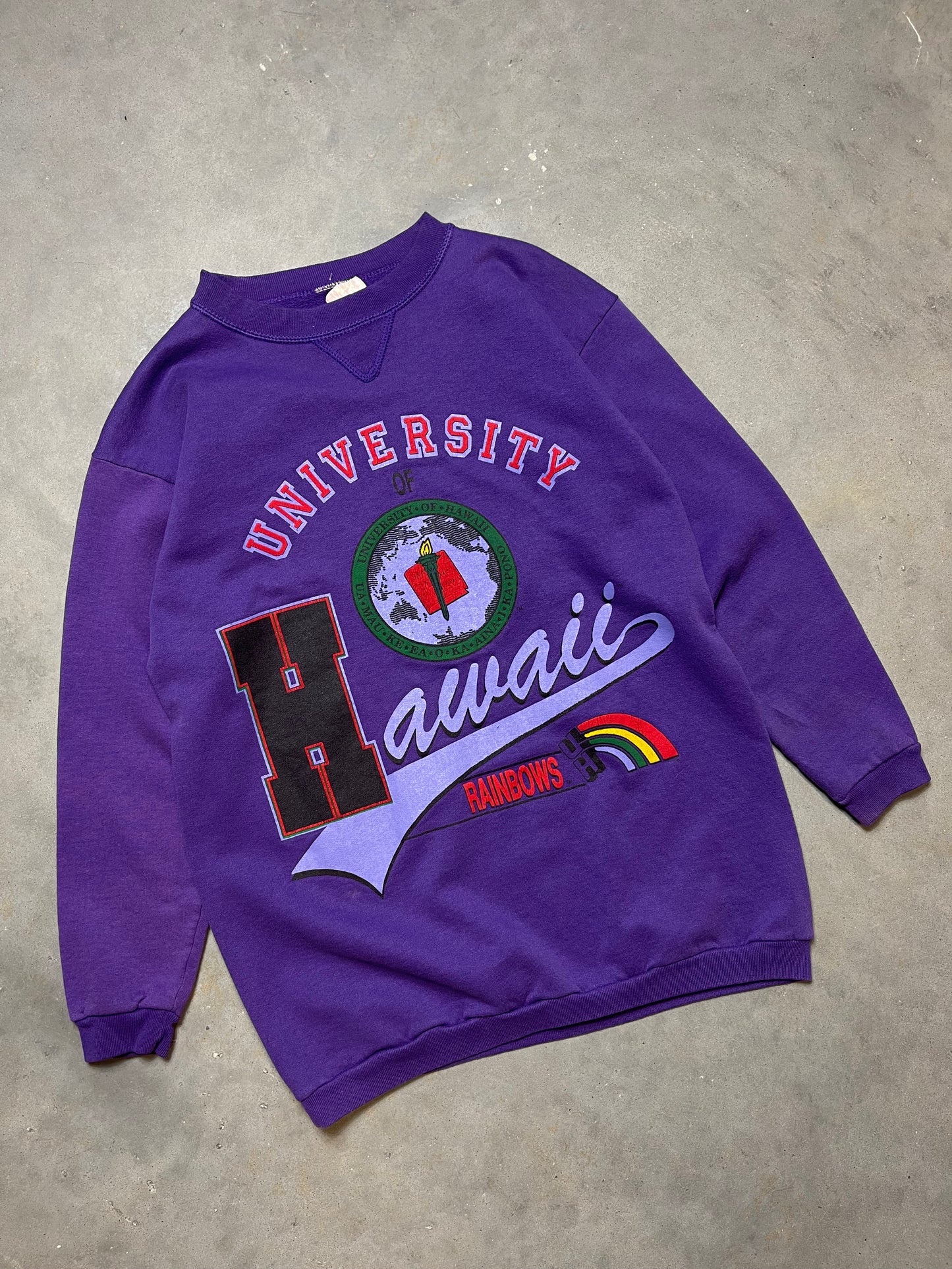 90’s Hawaii Rainbows Vintage College Crewneck (Small)