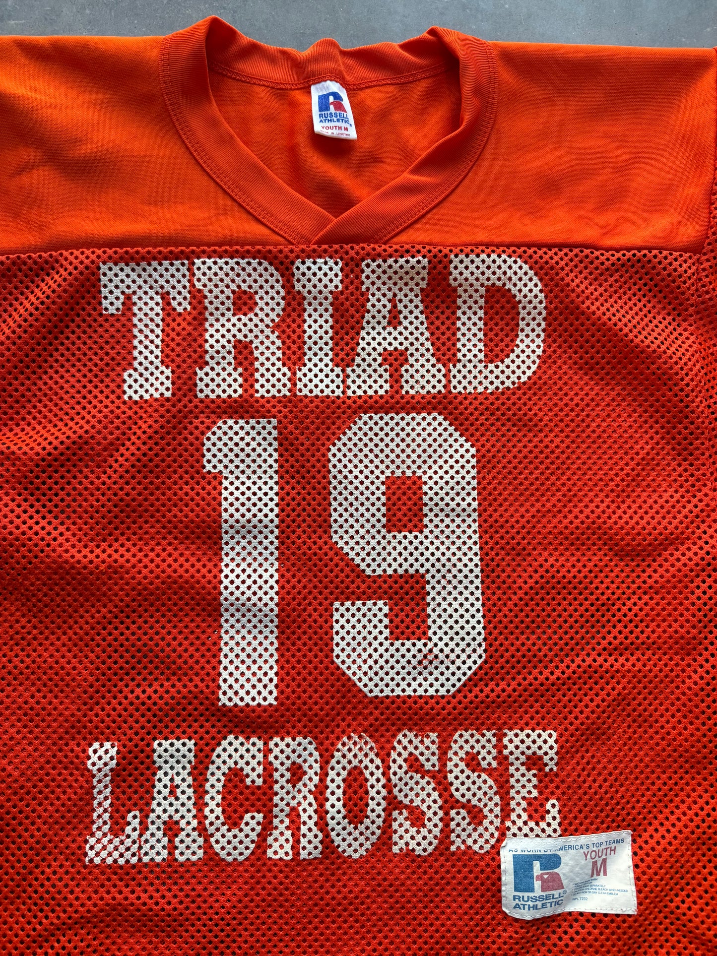 00’s Triad Lacrosse Russell Athletic Orange Mesh Jersey (Youth Medium)