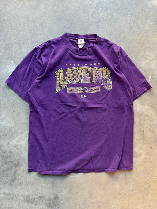 00’s Baltimore Ravens Vintage Purple NFL Spellout Tee (XL)