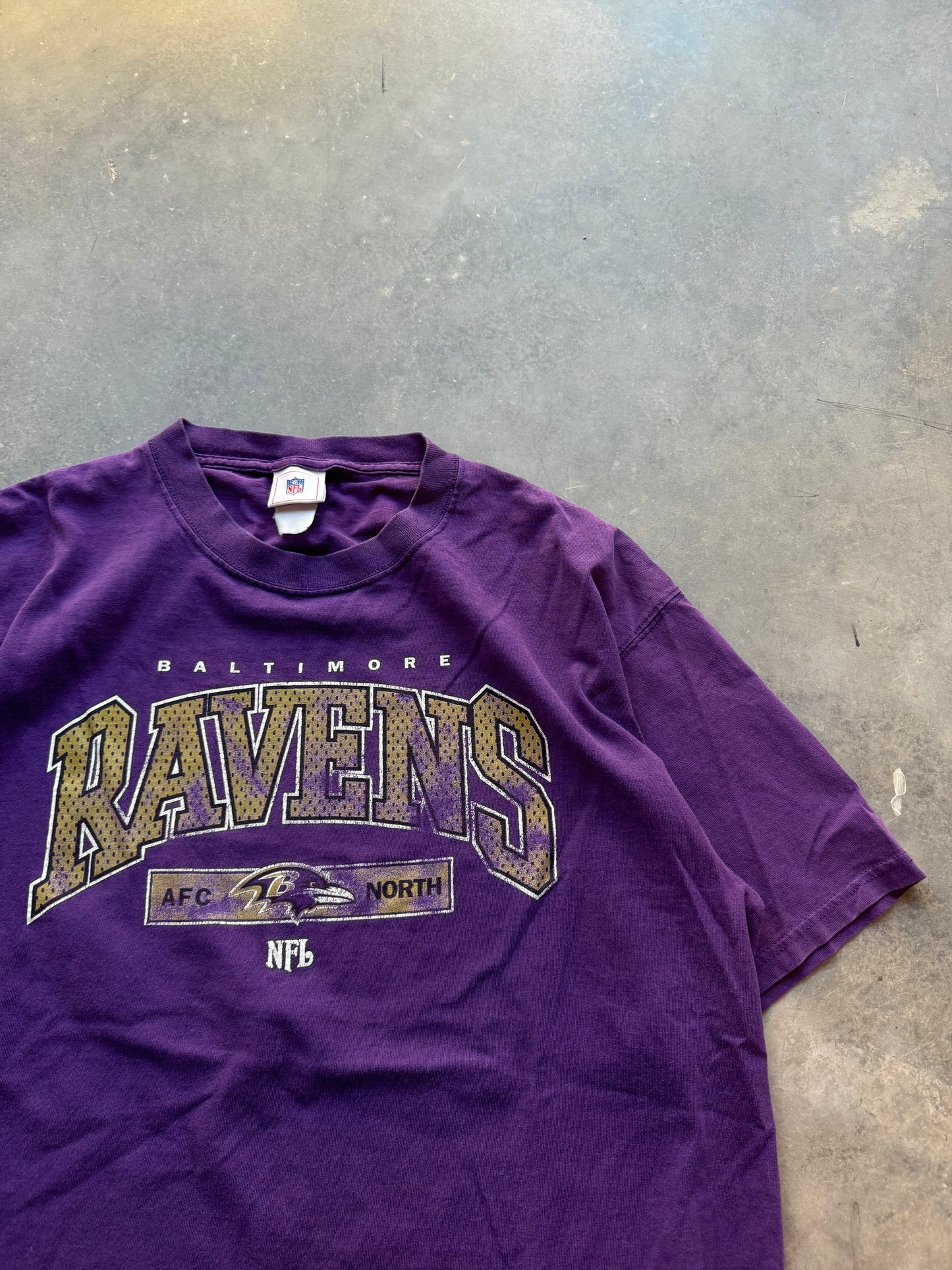 00’s Baltimore Ravens Vintage Purple NFL Spellout Tee (XL)