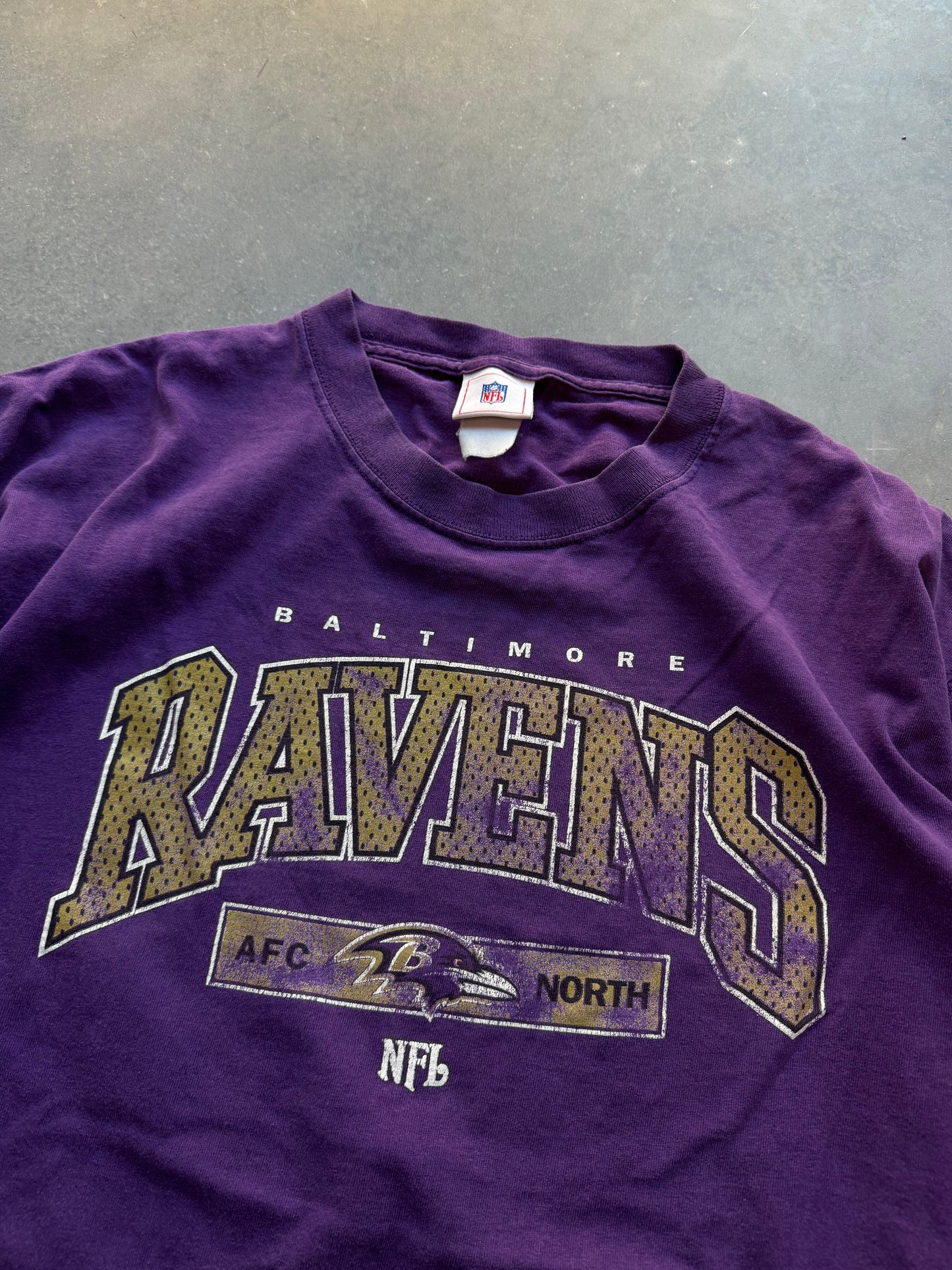 00’s Baltimore Ravens Vintage Purple NFL Spellout Tee (XL)