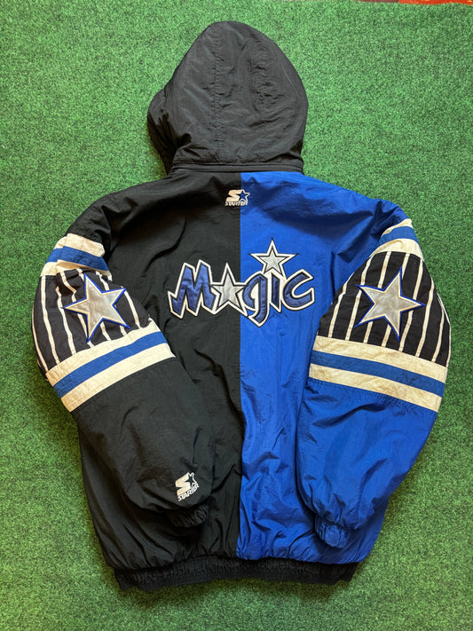 90’s Orlando Magic Vintage Colorblocked Starter NBA Puffer Jacket (XL)