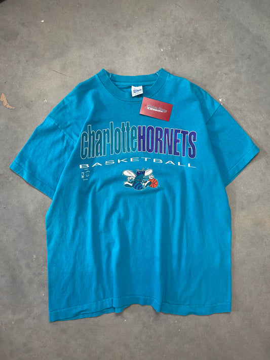 90’s Charlotte Hornets Vintage Teal NBA Salem Sportswear Tee (Large)