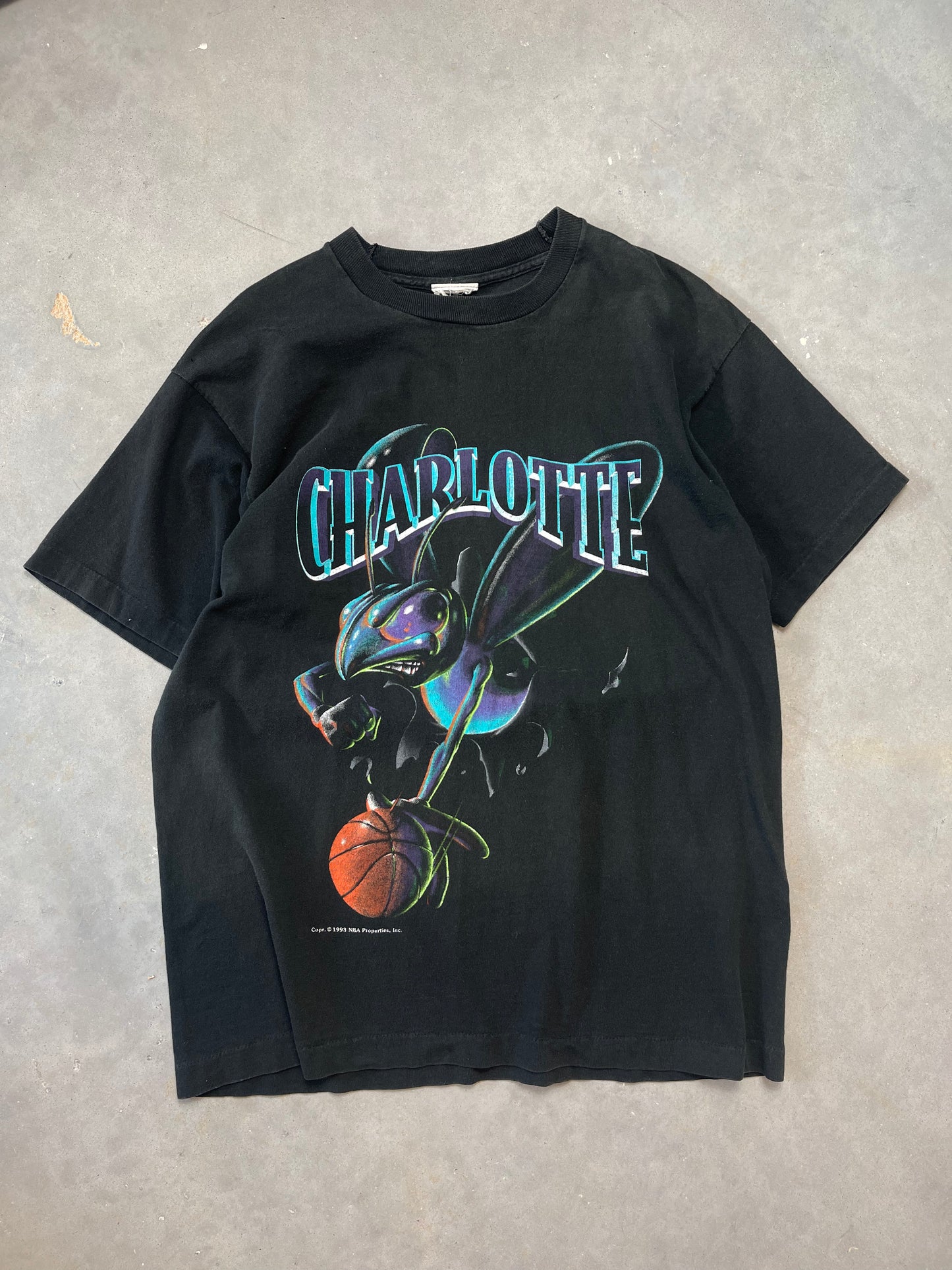 1993 Charlotte Hornets Vintage Nutmeg Mills NBA Breakthrough Tee (Large)