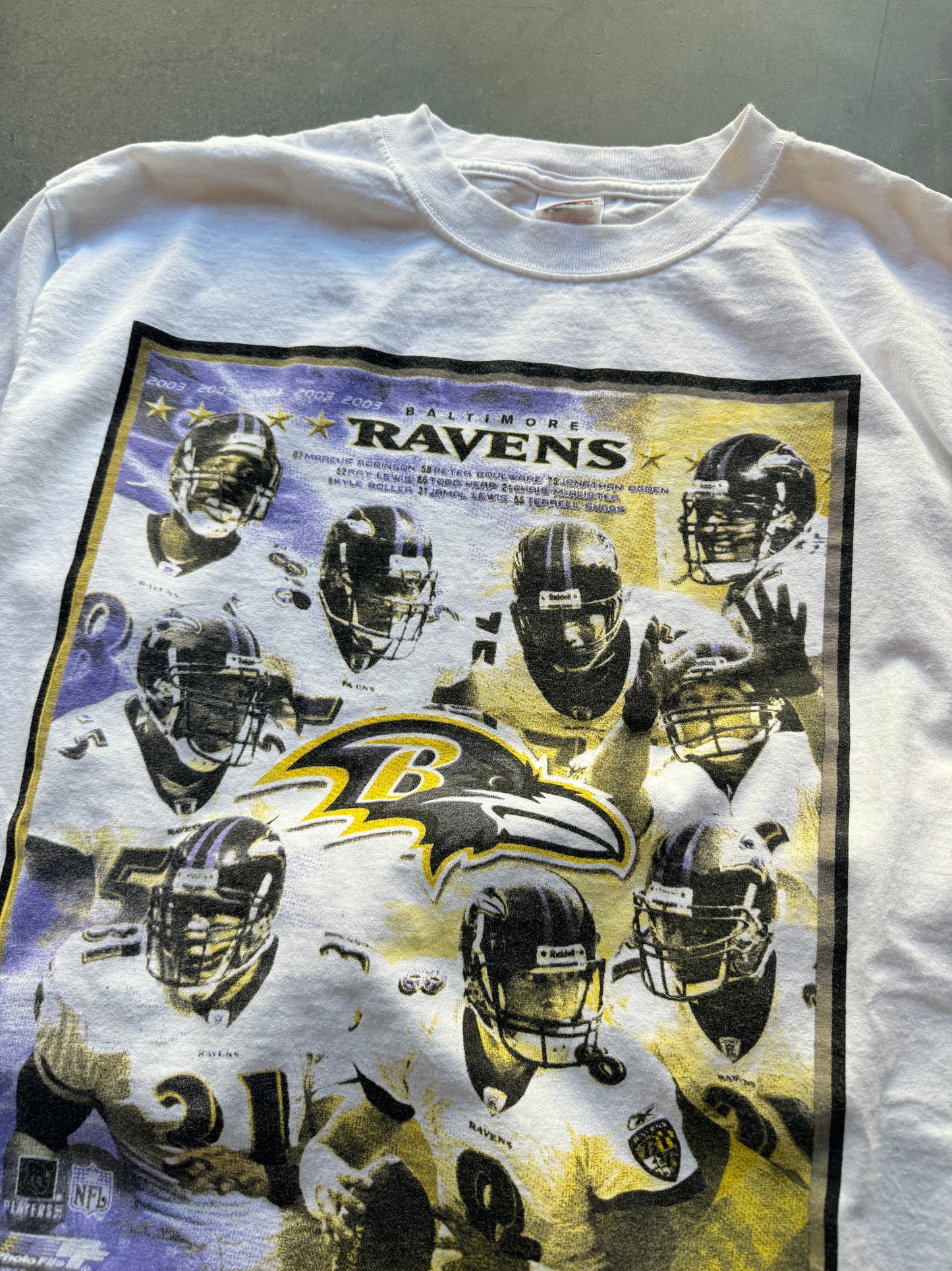 2003 Baltimore Ravens “Ravenstown” Vintage Schedule Longsleeve NFL Tee (Large)