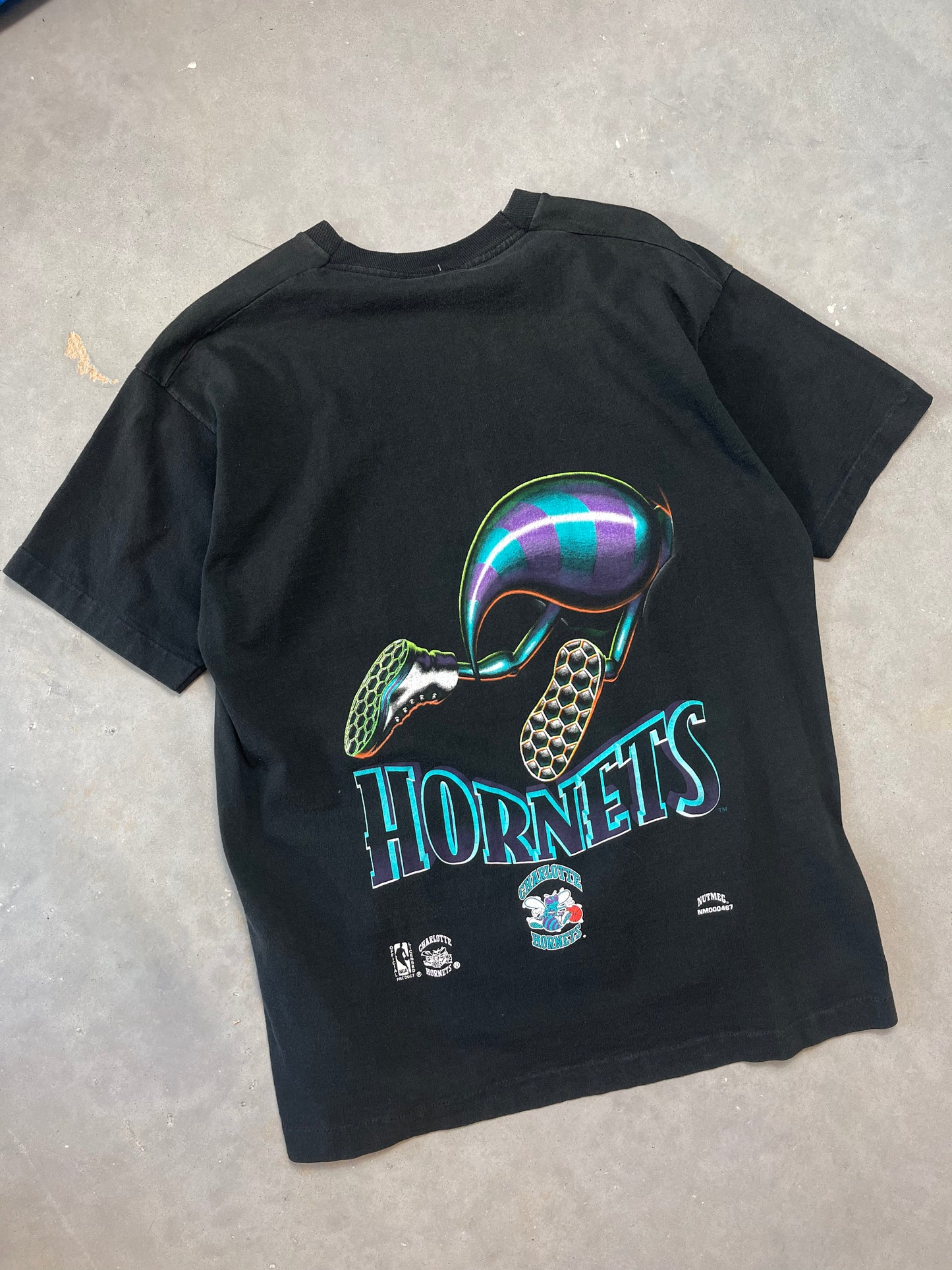 1993 Charlotte Hornets Vintage Nutmeg Mills NBA Breakthrough Tee (Large)