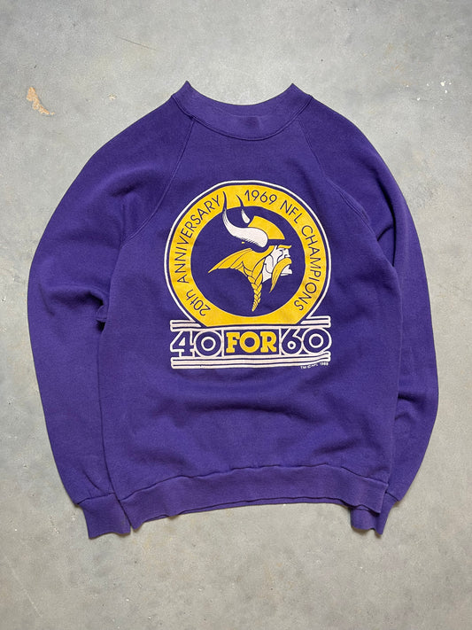 1989 Minnesota Vikings Vintage 40 for 60 NFL Crewneck (Small)