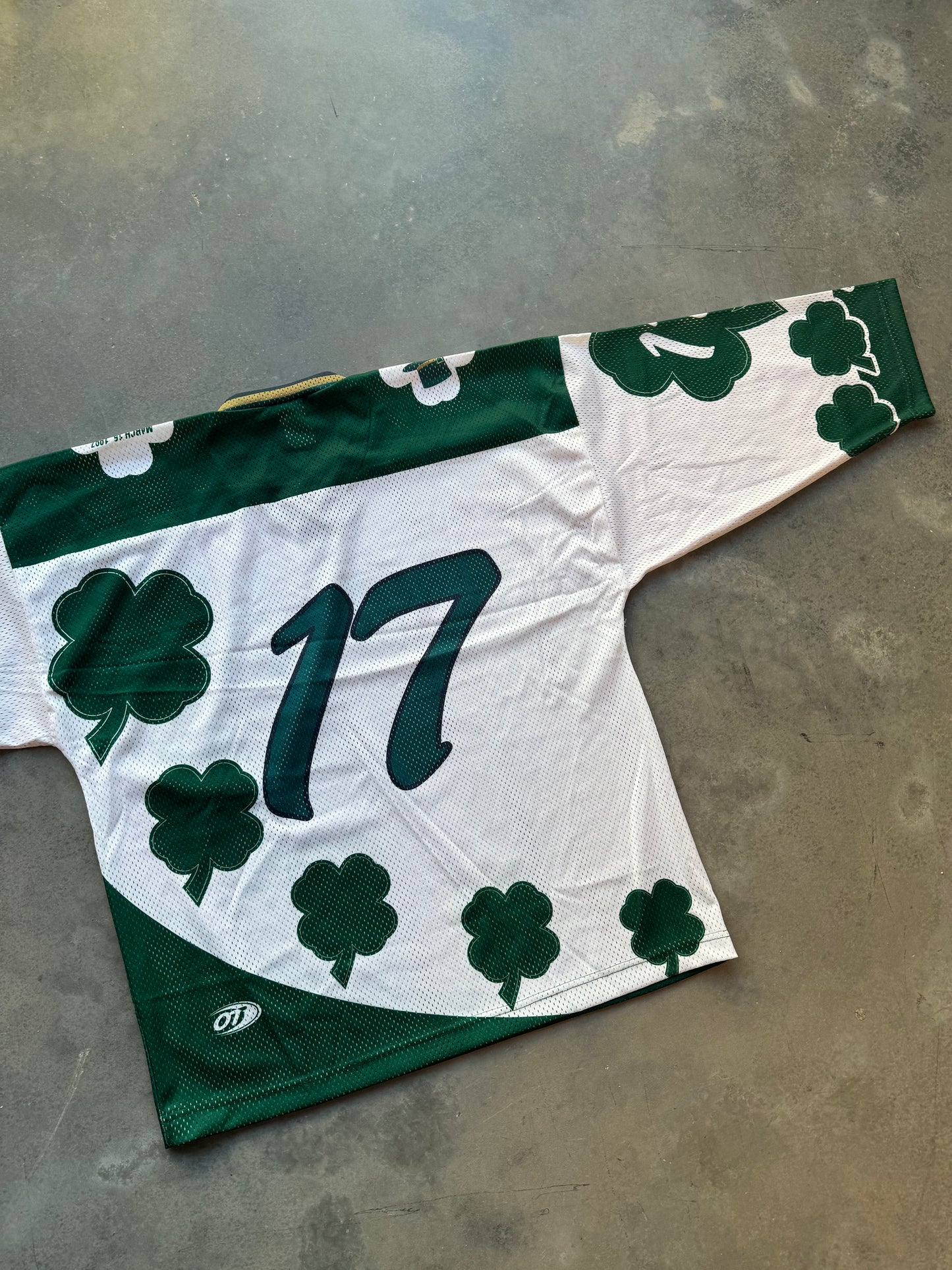 1997 Louisiana IceGators Vintage St. Patrick’s Day Shamrock 4 Leaf Clover One Game Style ECHL Hockey Jersey (XL)