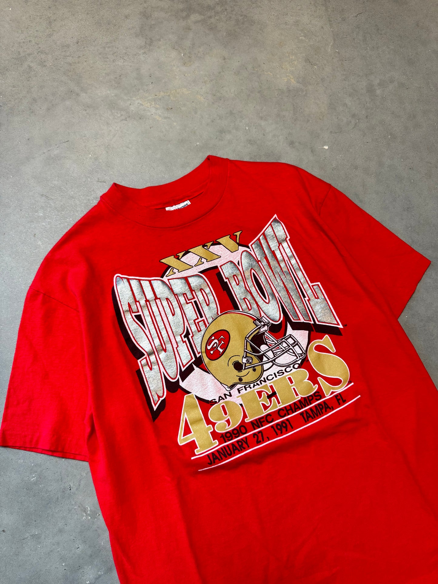 1991 San Francisco 49ers Super Bowl XXV Vintage NFL Tee (Large)