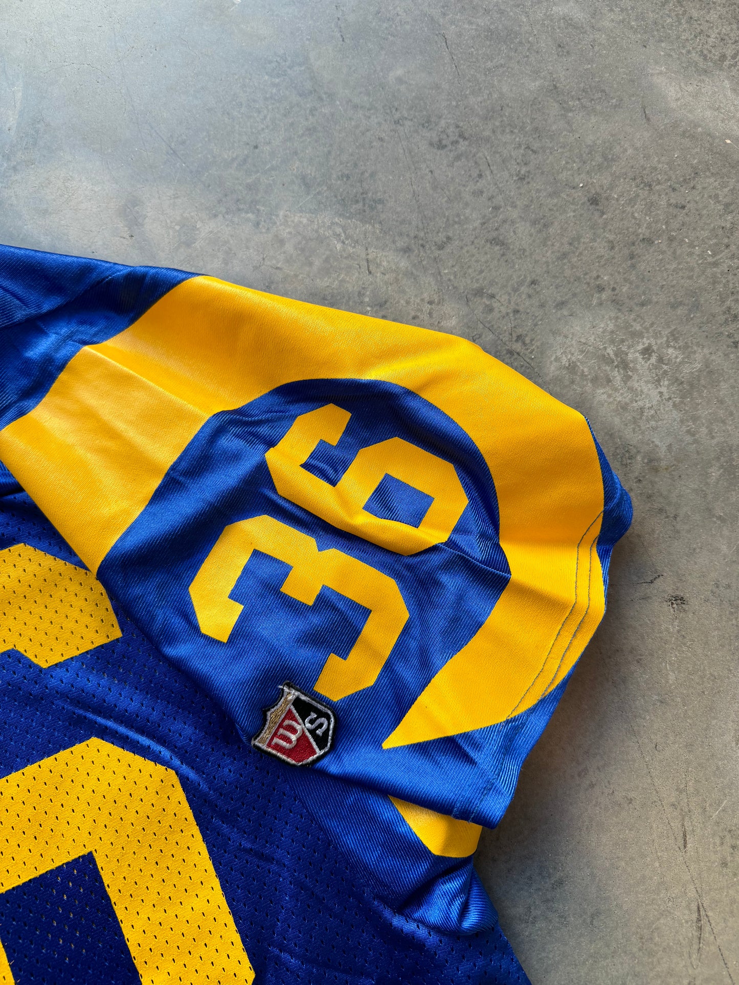 90’s St. Louis Rams Jerome Bettis Vintage Wilson Sports Blue NFL Jersey (Medium)