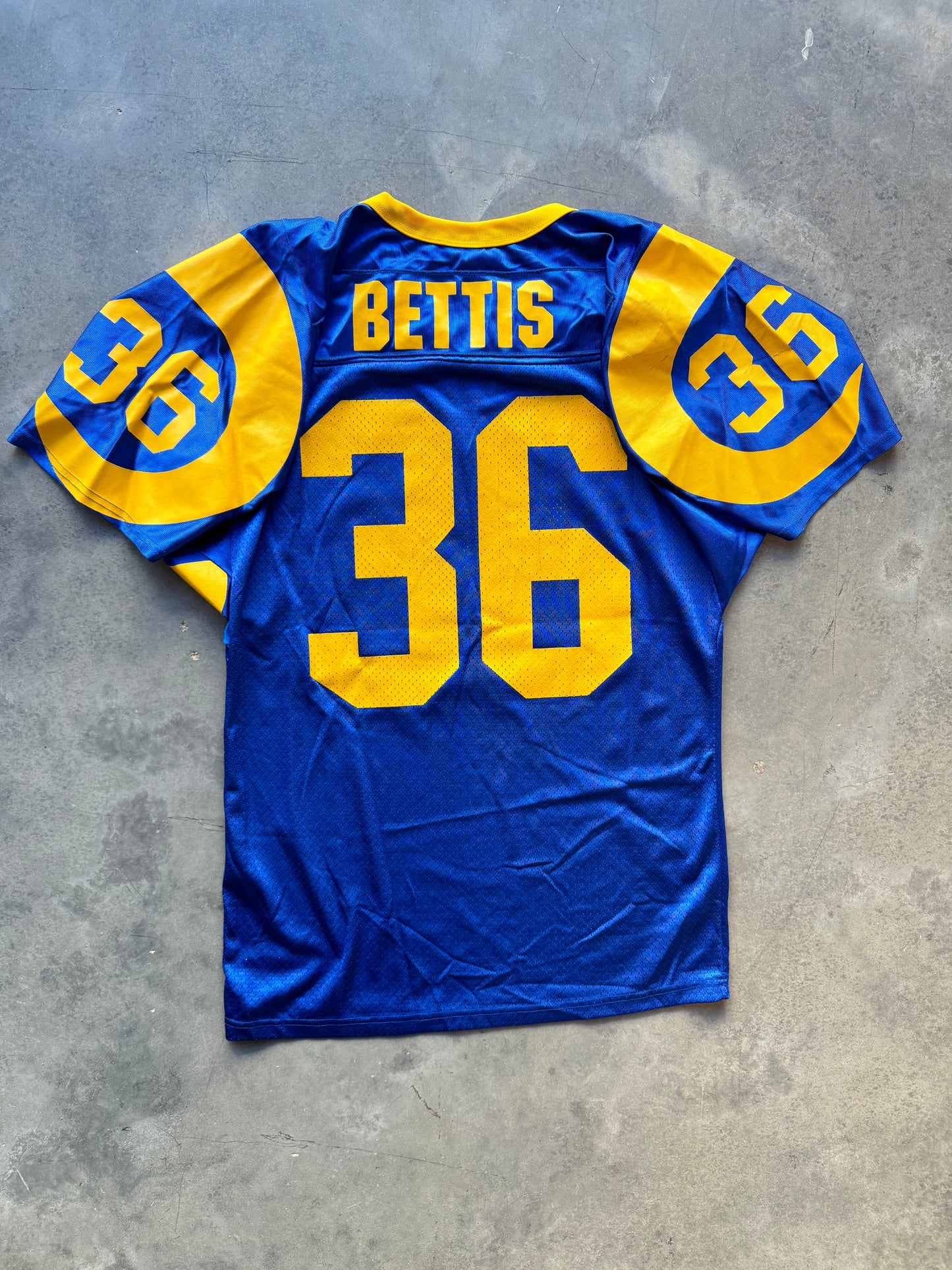 90’s St. Louis Rams Jerome Bettis Vintage Wilson Sports Blue NFL Jersey (Medium)