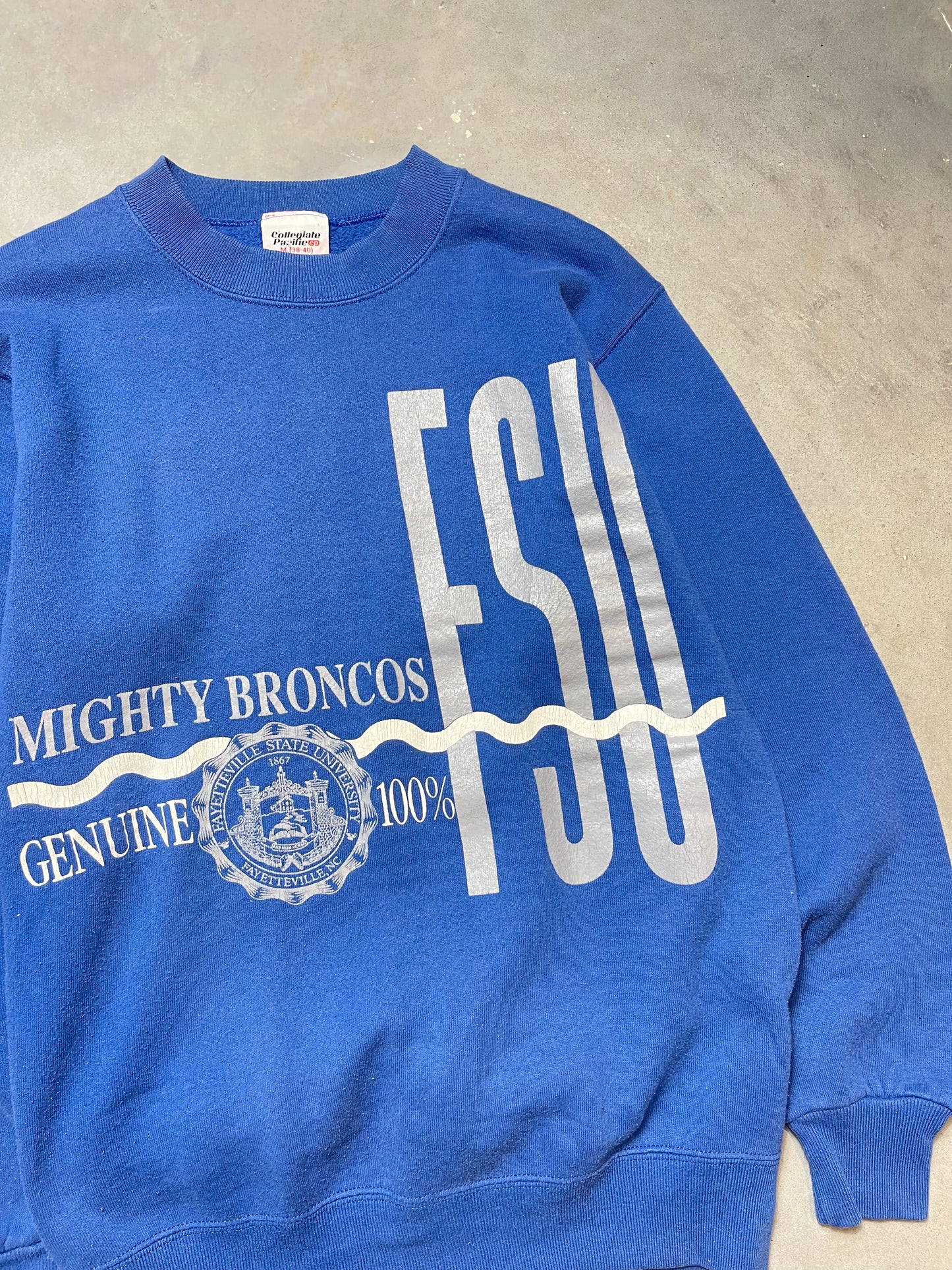 90’s Fayetteville State University Mighty Broncos Vintage HBCU Crewneck (Medium)