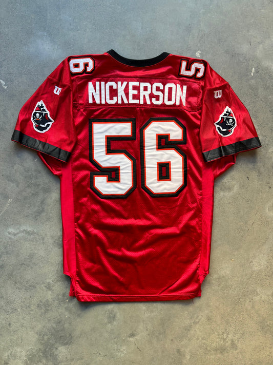 90’s Tampa Bay Buccaneers Hardy Nickerson Vintage Red Wilson Fully Embroidered NFL Authentic Jersey (50/XL)