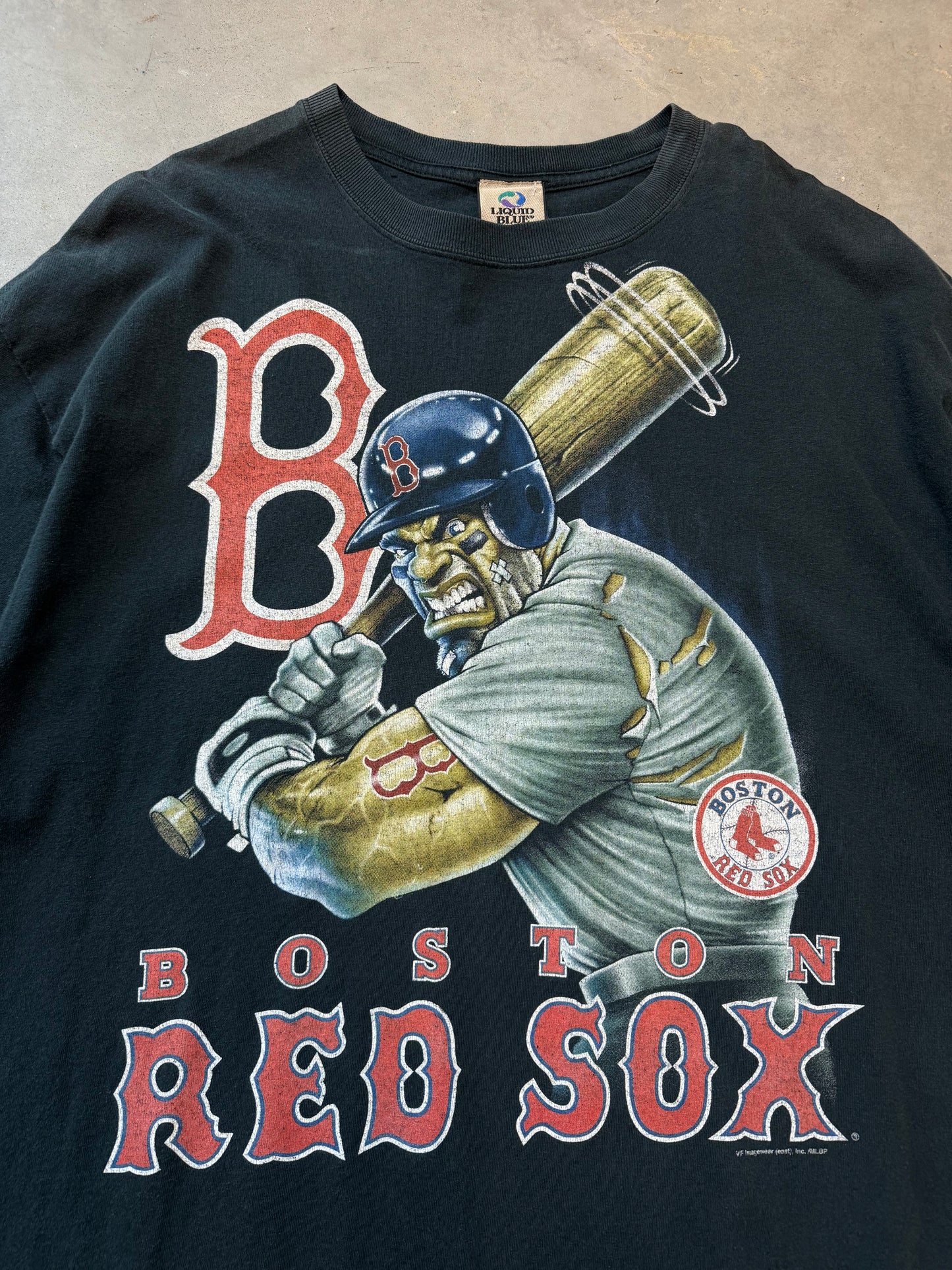 00’s Boston Red Sox Vintage Juiced Player Liquid Blue MLB Tee (XXL)