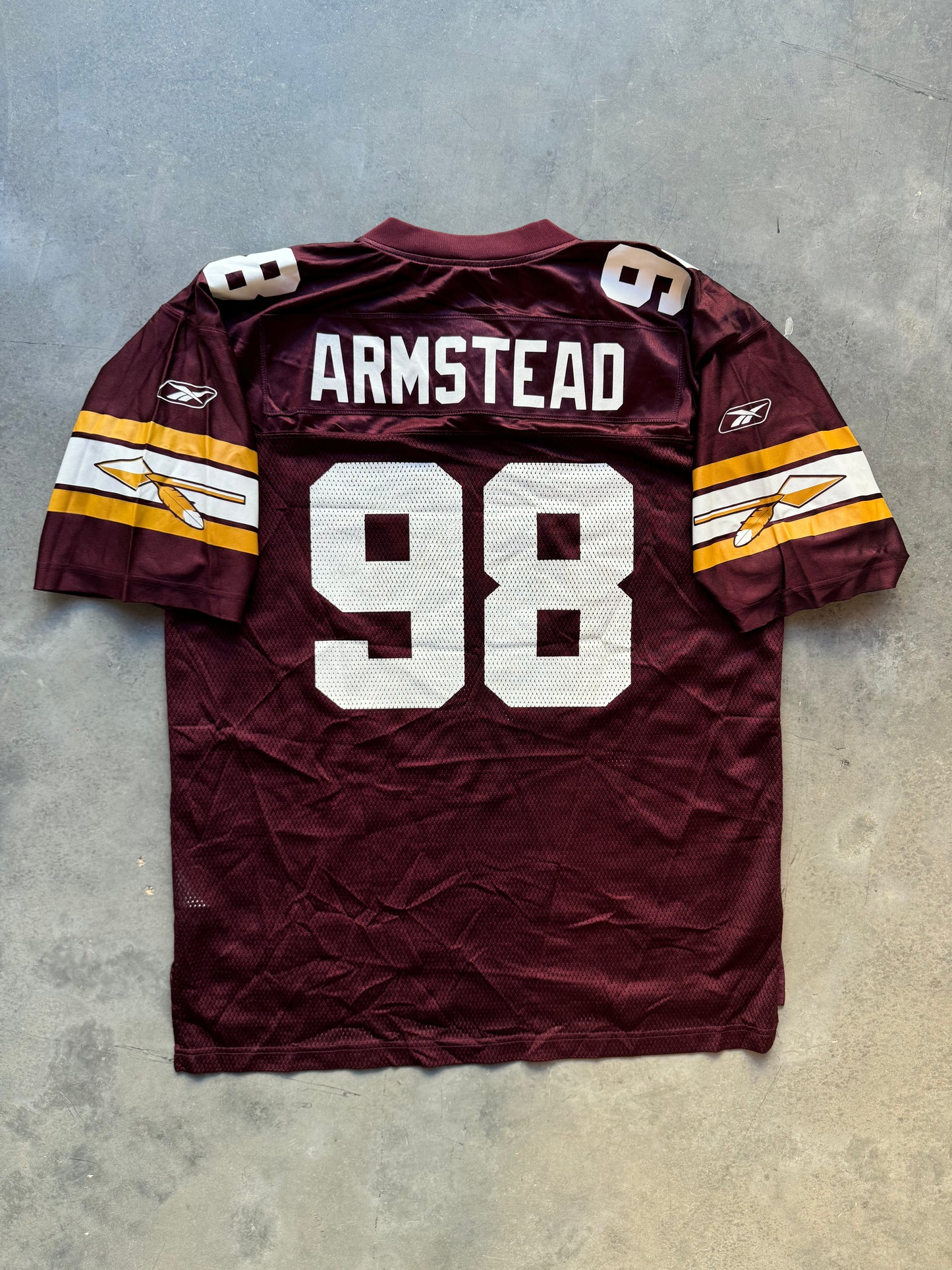 2002 Washington Redskins Jessie Armstead 70th Anniversary Throwback Reebok NFL Jersey (Large)