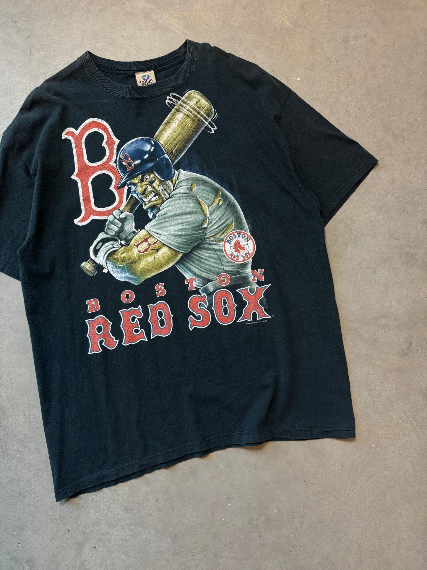 00’s Boston Red Sox Vintage Juiced Player Liquid Blue MLB Tee (XXL)